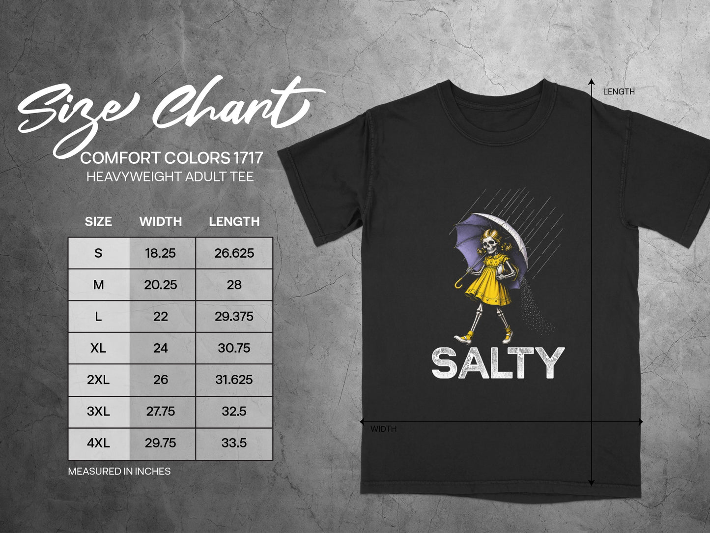 Salty Skeleton Comfort Colors T-shirt — COMFORT COLORS 1717  SIZE CHART(10).jpeg