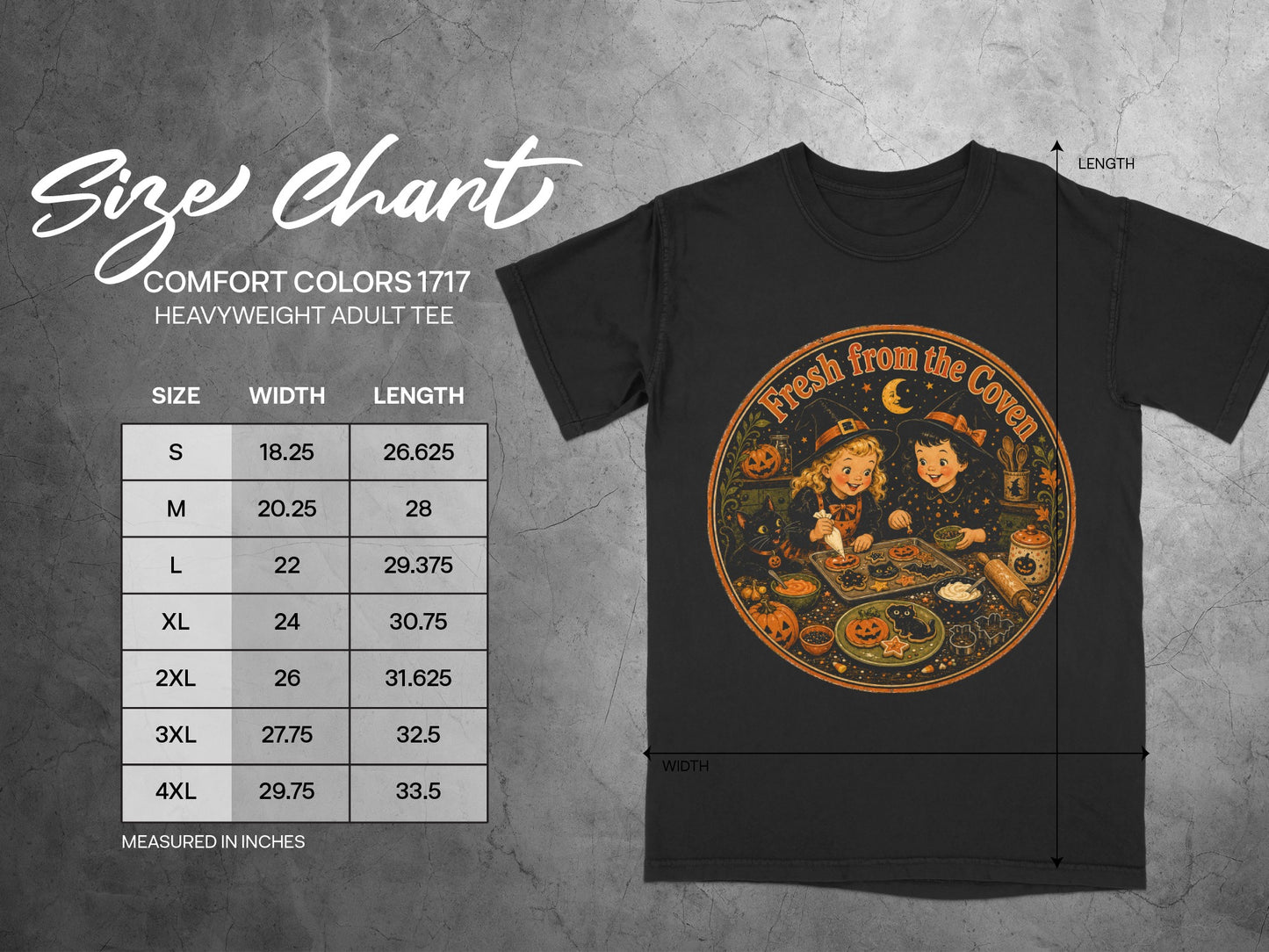 Fresh from the Coven Comfort Colors tee — COMFORT COLORS 1717  SIZE CHART(5).jpeg