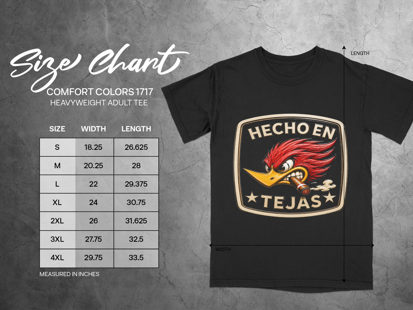 Hecho en Tejas Comfort Colors tee — COMFORT COLORS 1717  SIZE CHART(7).jpeg