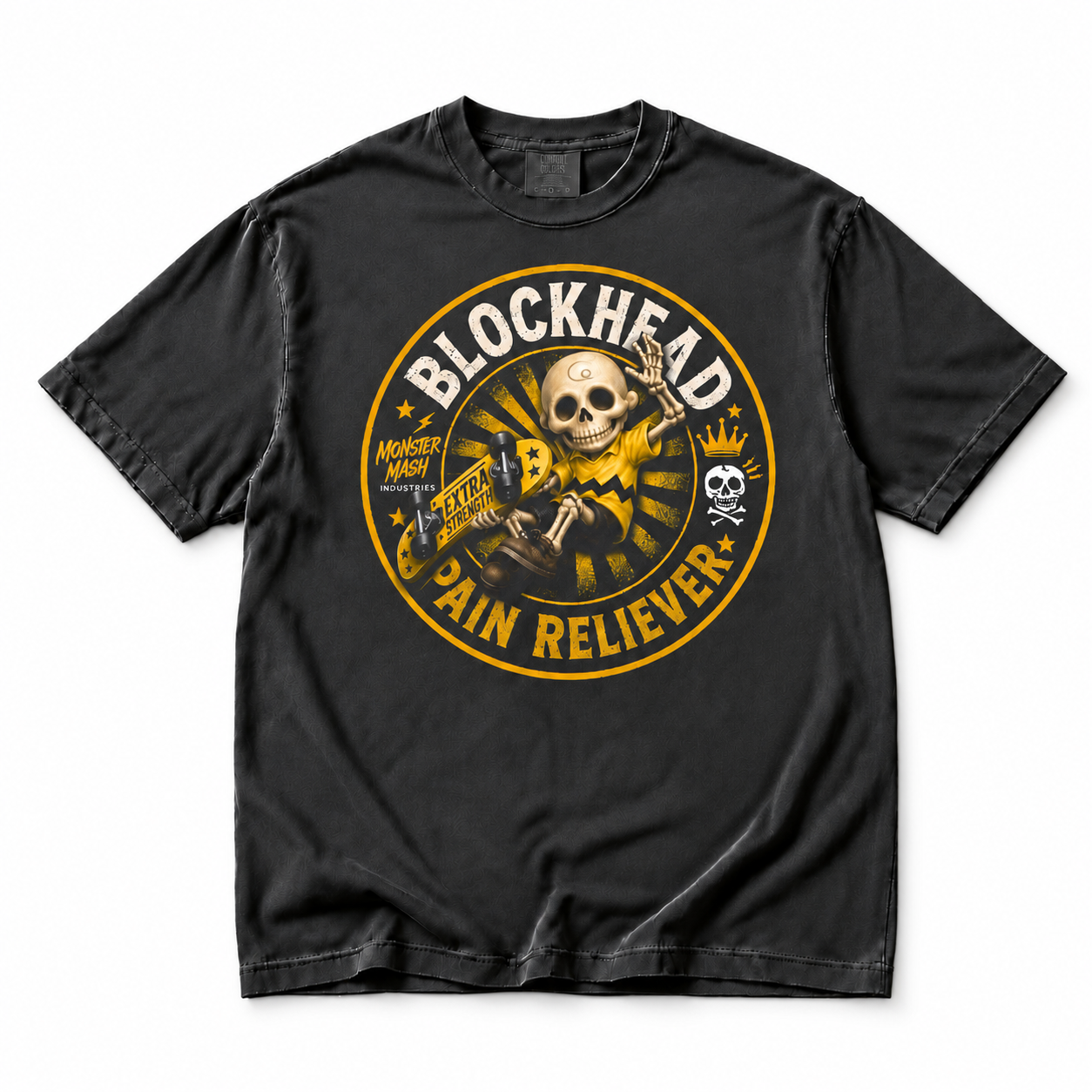 Blockhead Pain Reliever Skeleton T-Shirt | Comfort Colors 1717