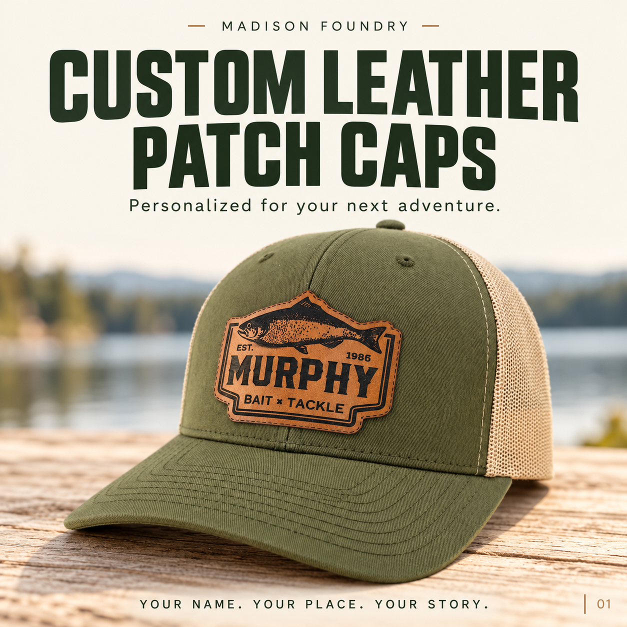 Custom leather patch cap