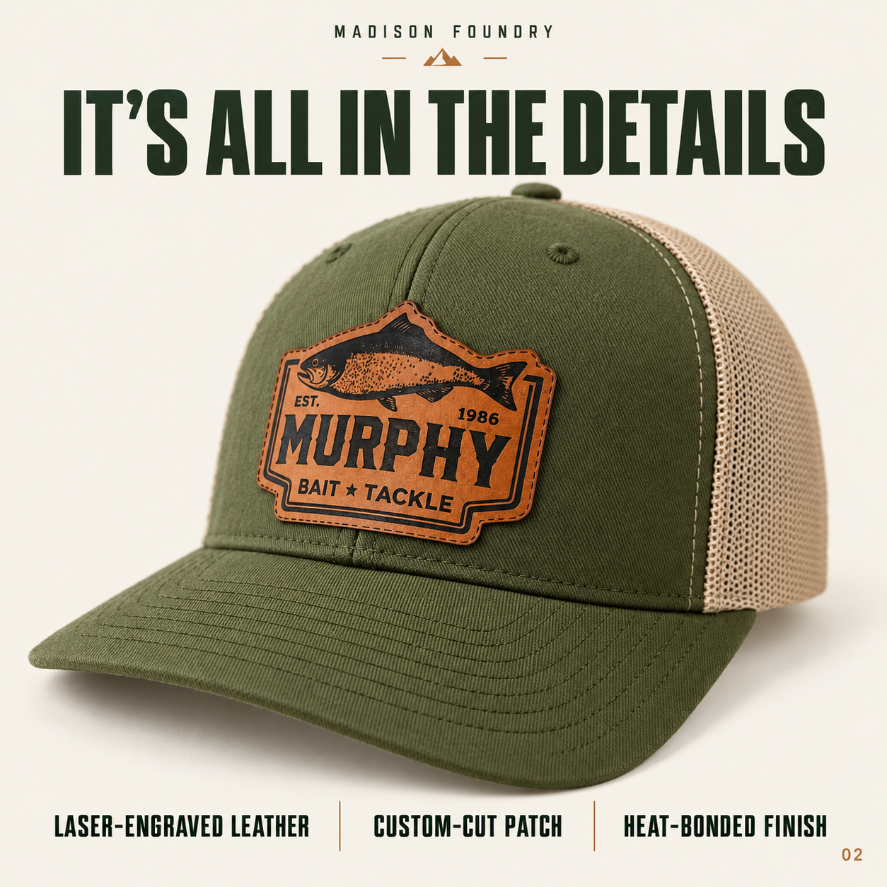 Moss Cap Engraved Patch Details