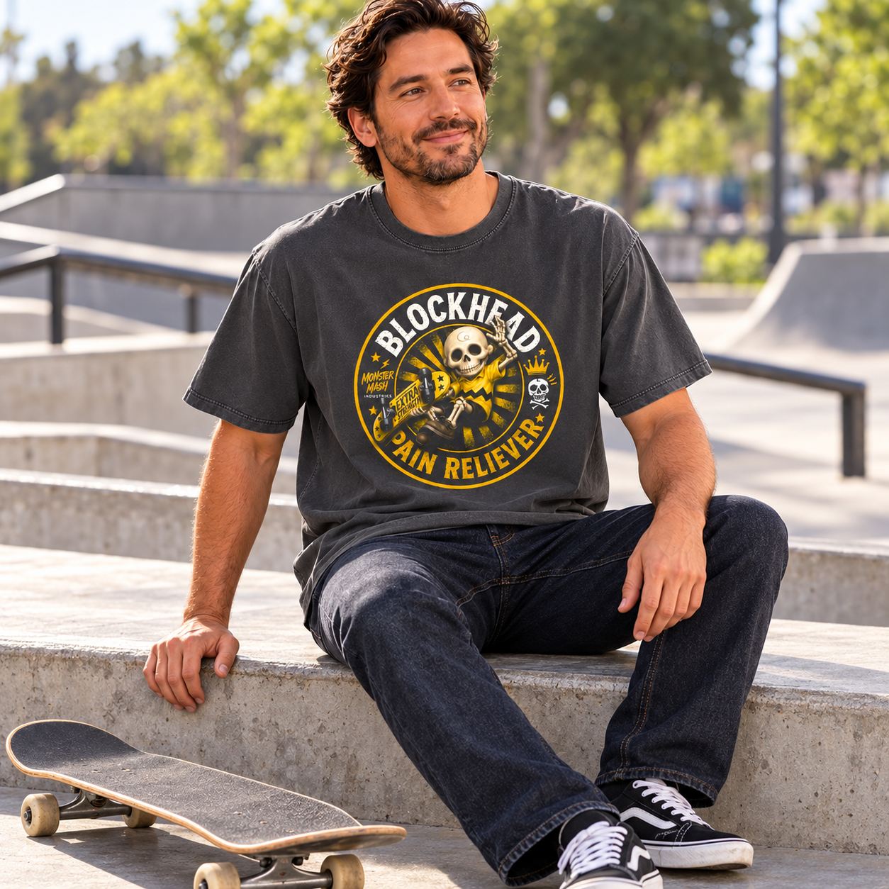 Blockhead Pain Reliever Skeleton T-Shirt | Comfort Colors 1717