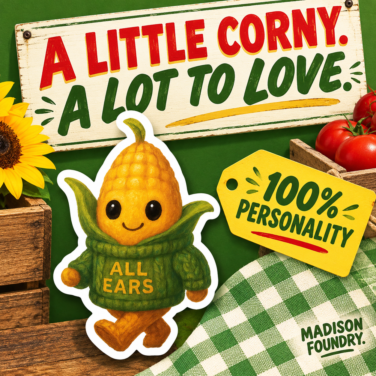 A Little Corny A Lot to Love sticker