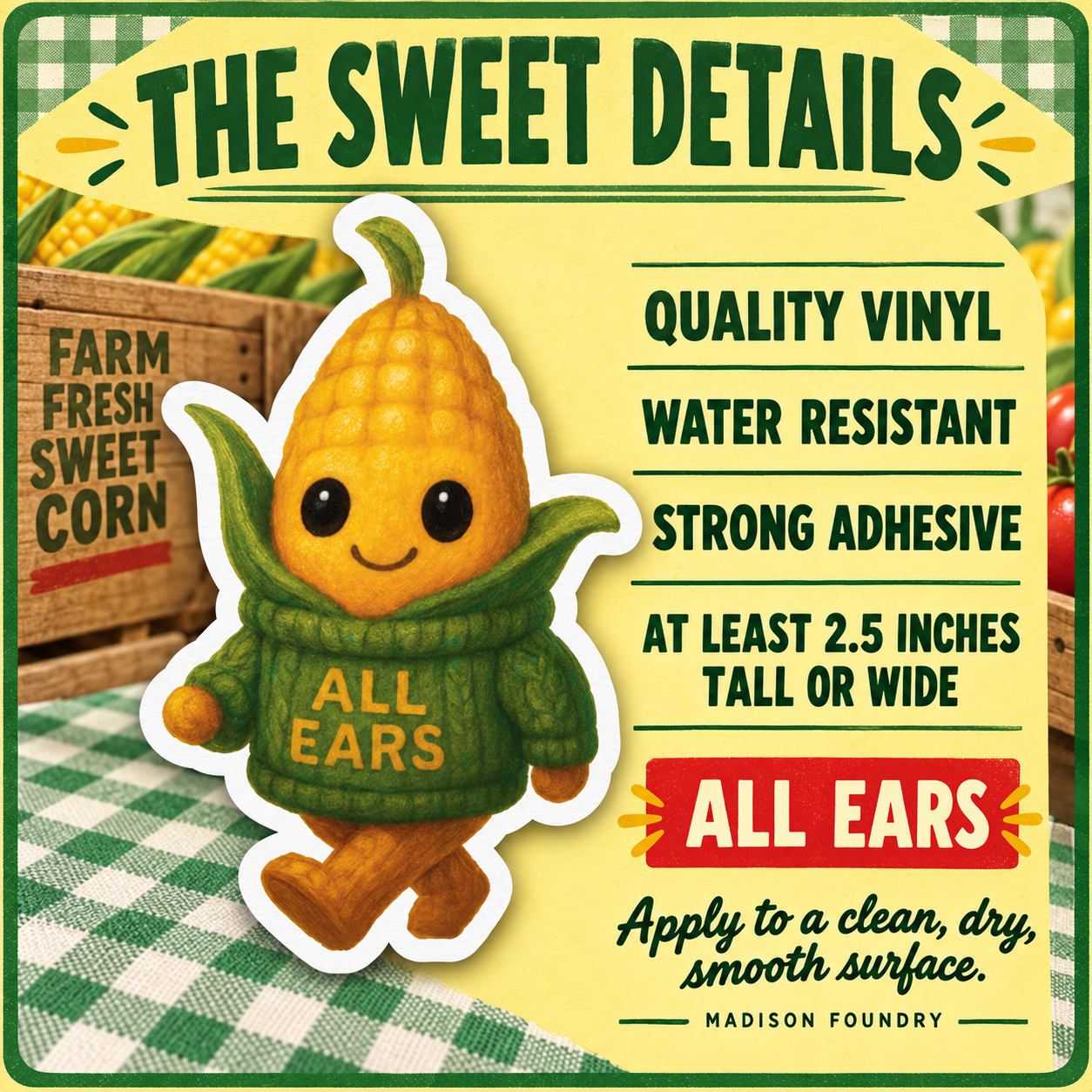 All Ears vinyl sticker specifications