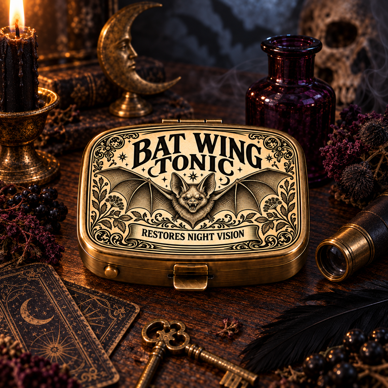 #3 - Bat Wing Tonic apothecary pill box lifestyle photo