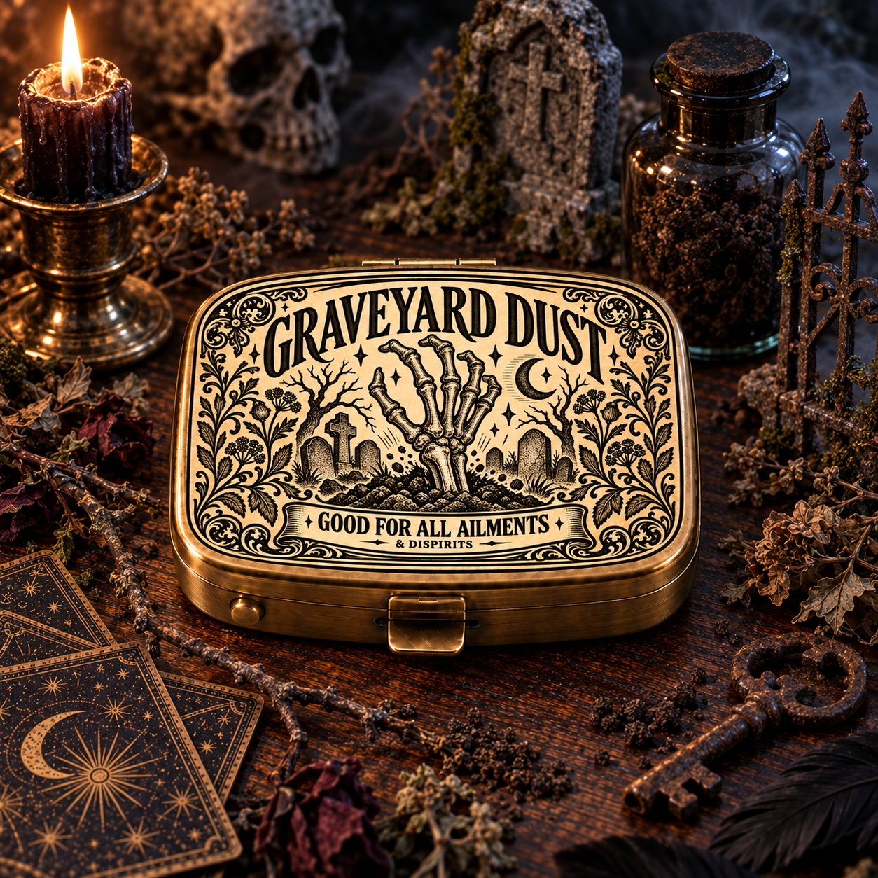 #6 - Graveyard Dust apothecary pill box lifestyle photo