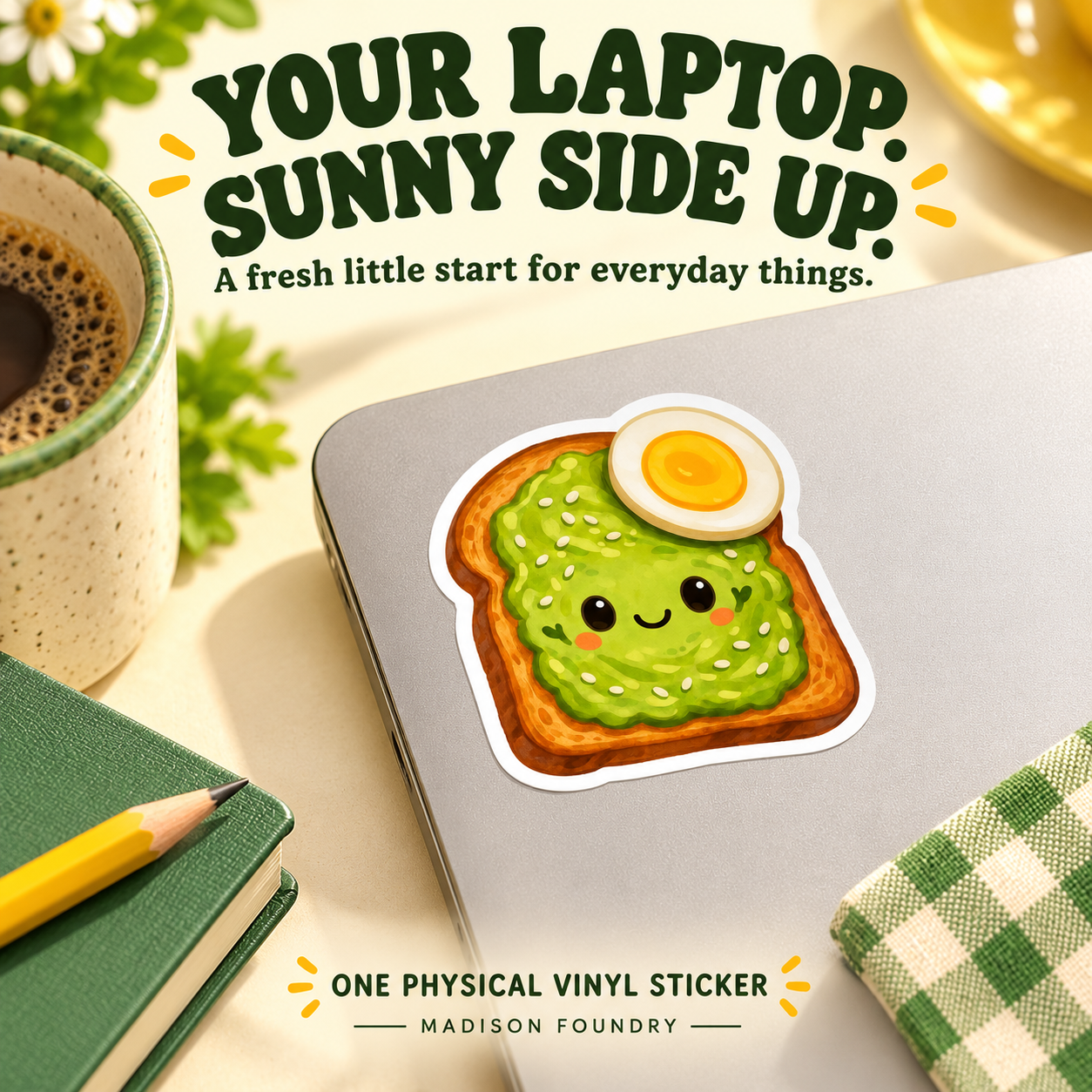 Your Laptop Sunny Side Up — avocado toast sticker lifestyle