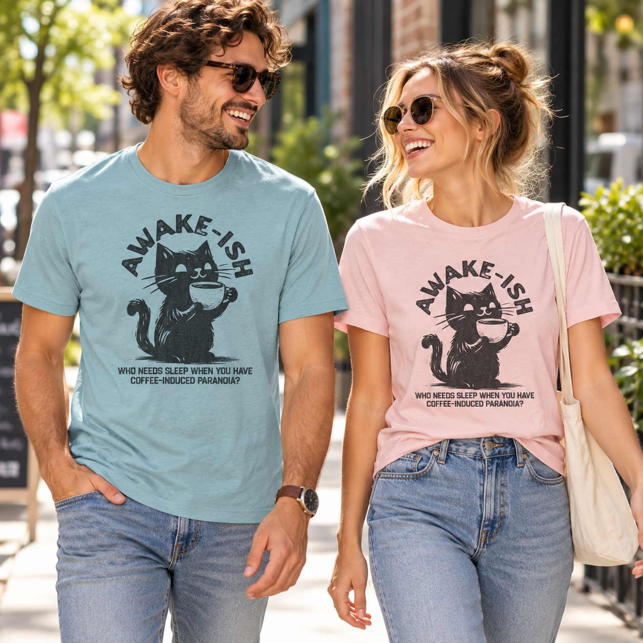 Awake-ish tri-blend T-shirt lifestyle
