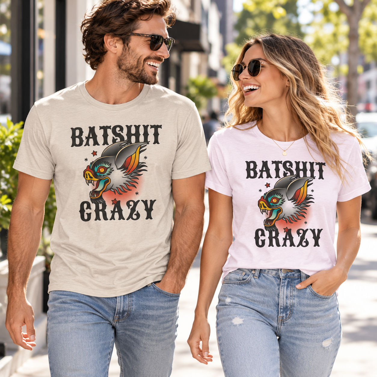 Bat Shit Crazy tri-blend T-shirt lifestyle