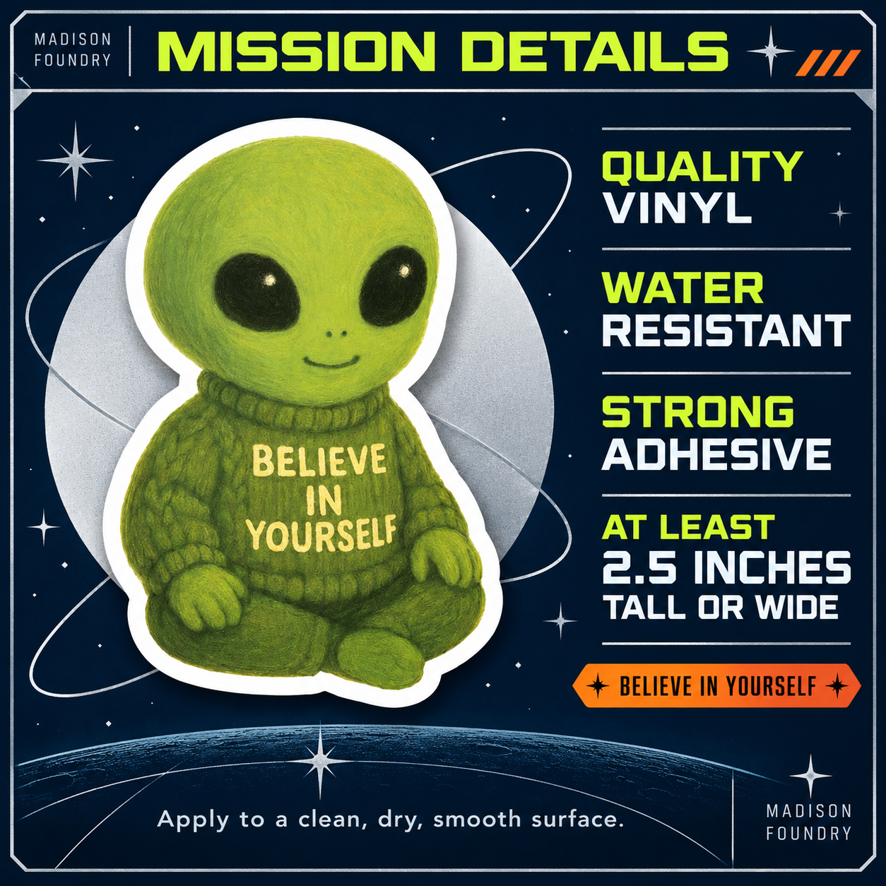 Alien vinyl sticker mission details