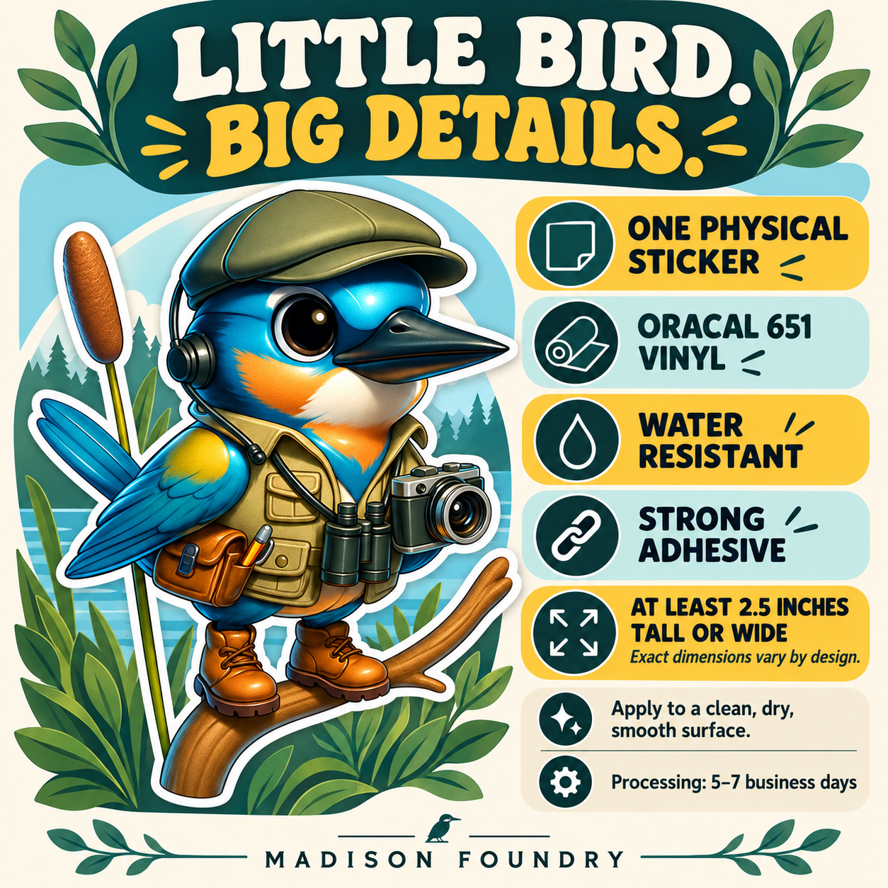 Kingfisher Explorer vinyl sticker details listing image