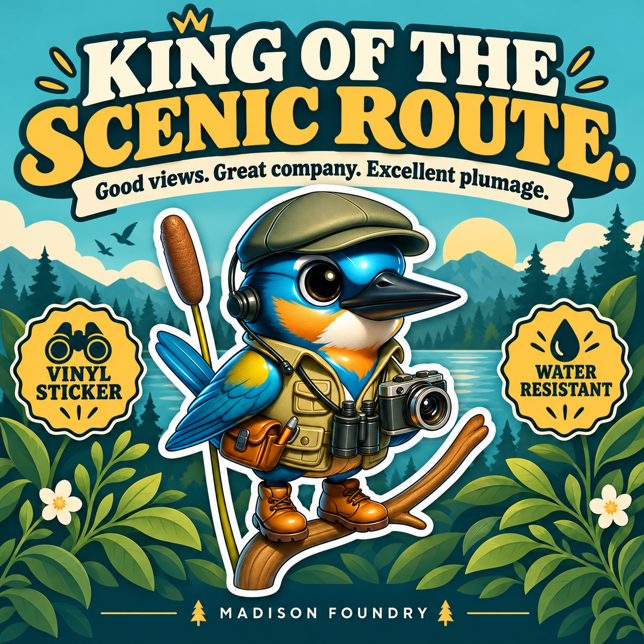 Kingfisher Explorer vinyl sticker hero listing image