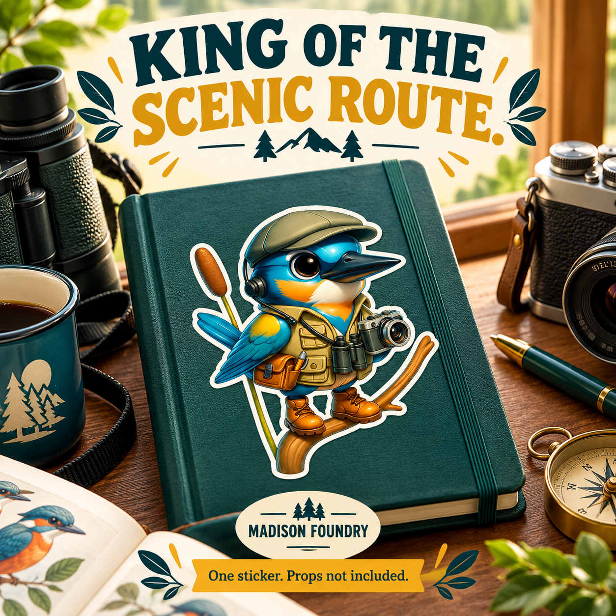 Kingfisher Explorer vinyl sticker lifestyle listing image