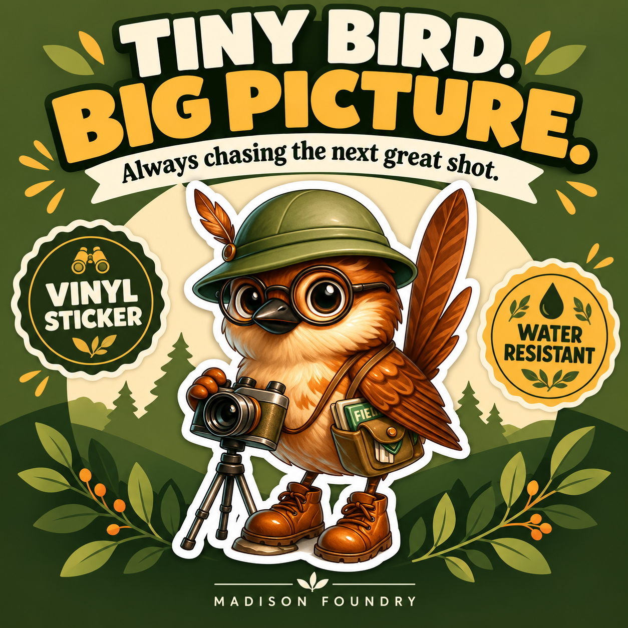 Sparrow Photographer vinyl sticker hero listing image