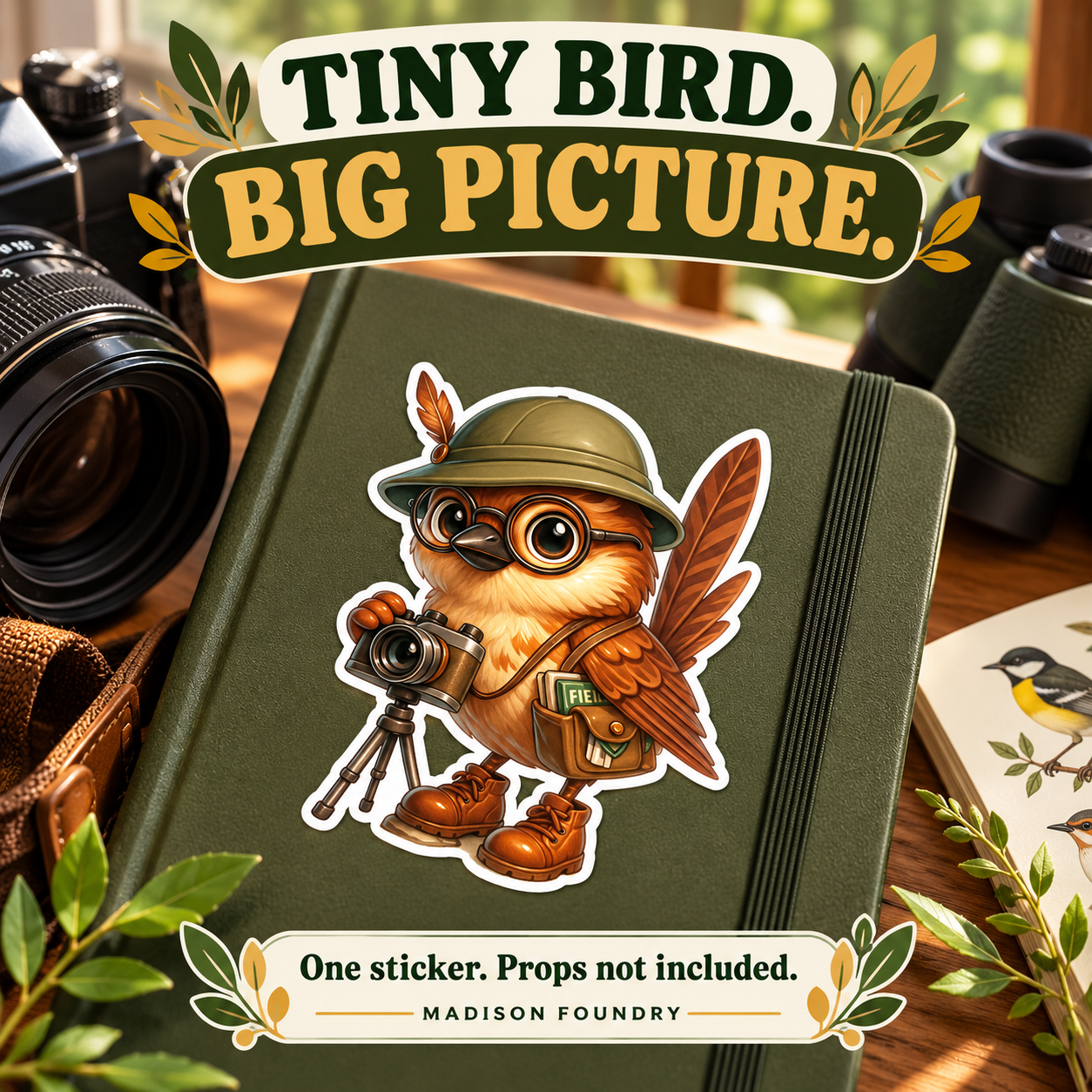 Sparrow Photographer vinyl sticker lifestyle listing image