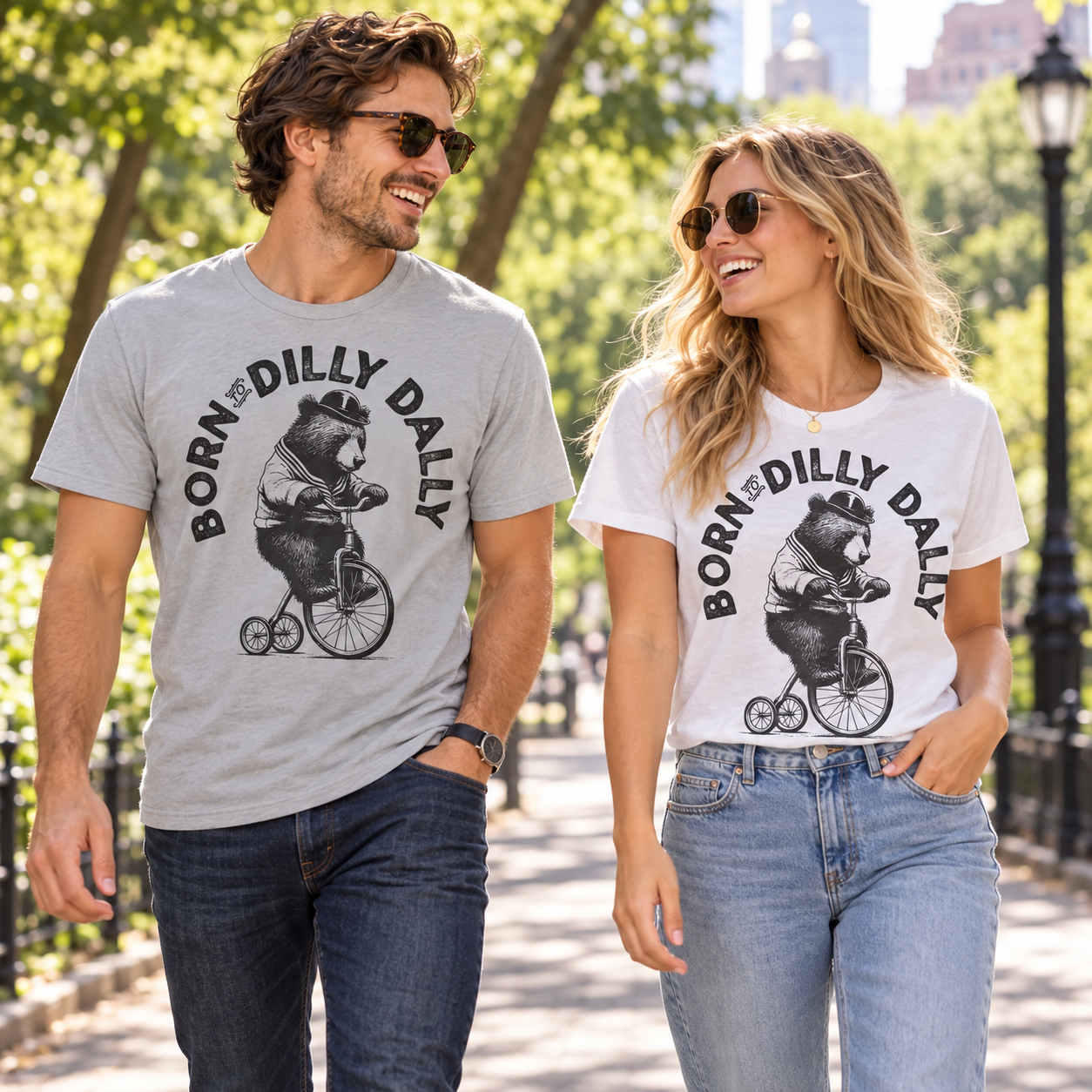 Born To Dilly Dally tri-blend tee lifestyle