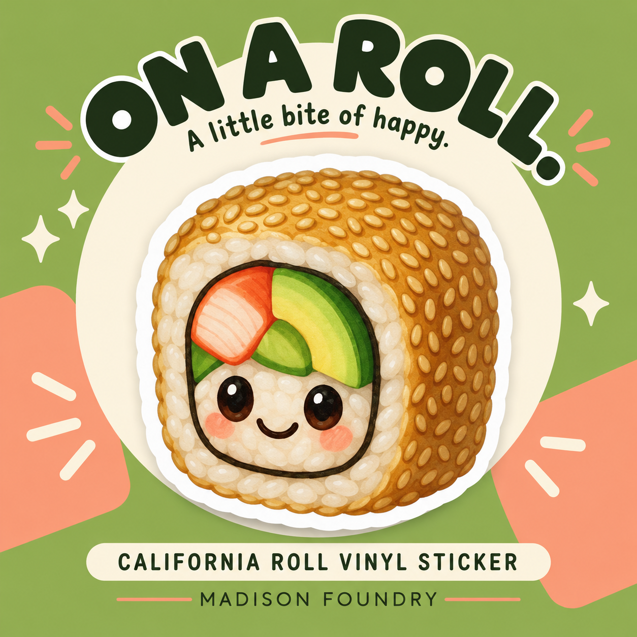 California roll vinyl sticker On a Roll hero