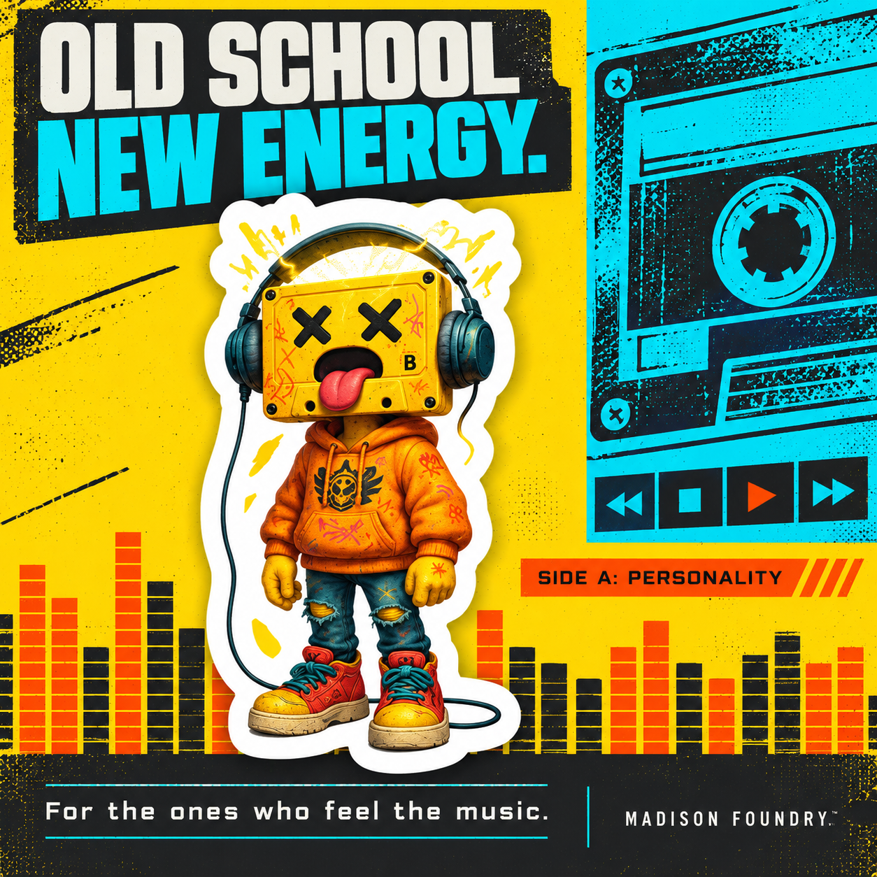 Old School New Energy robot sticker