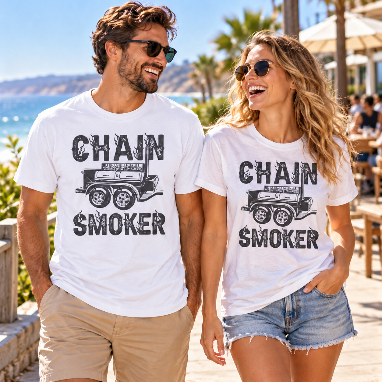 Chain Smoker tri-blend tee lifestyle