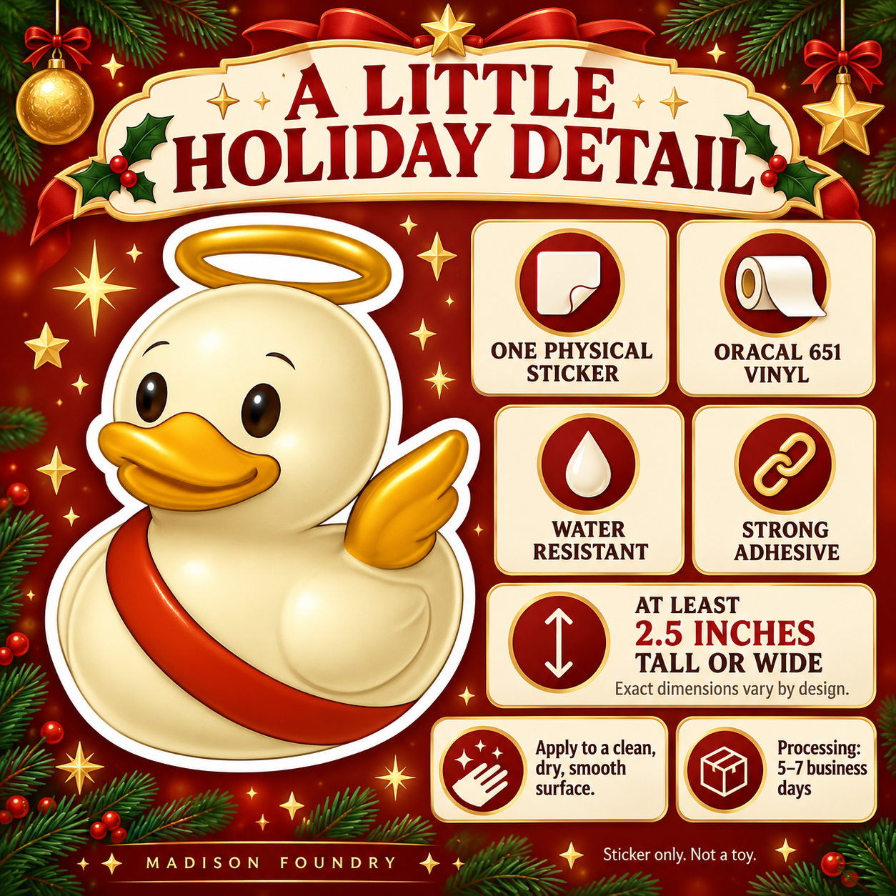 Angel Duck vinyl sticker details listing slide