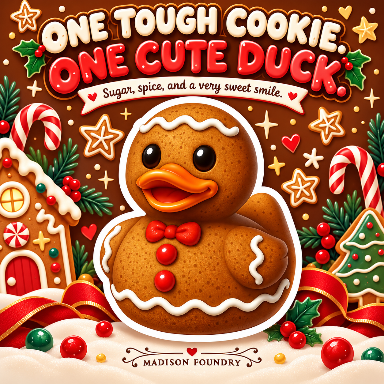 Gingerbread Duck vinyl sticker personality listing slide
