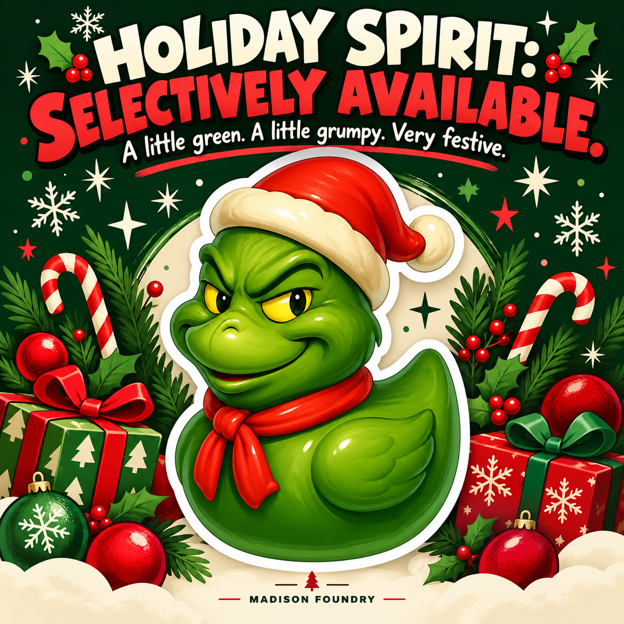 Grinch Duck vinyl sticker personality listing slide