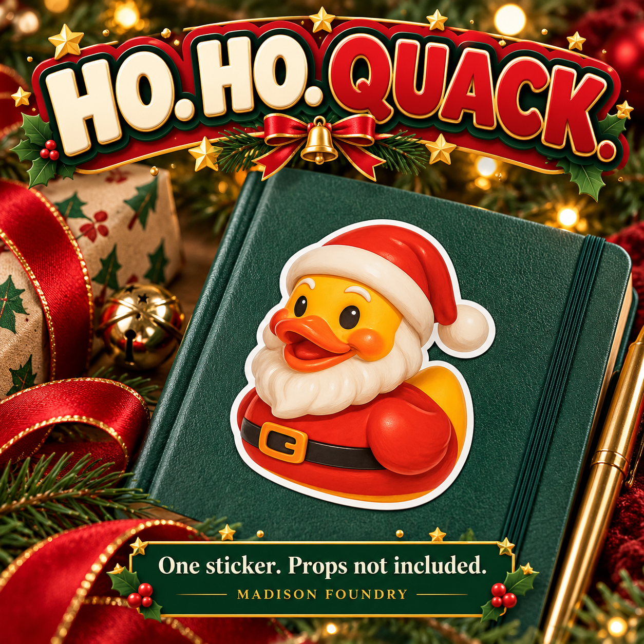 Santa Duck vinyl sticker lifestyle listing slide