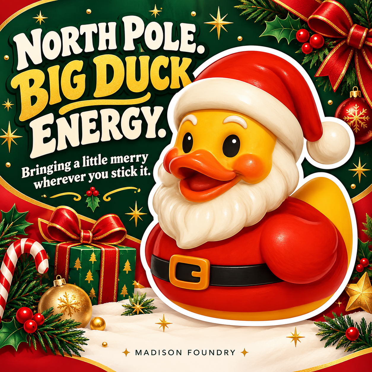 Santa Duck vinyl sticker personality listing slide