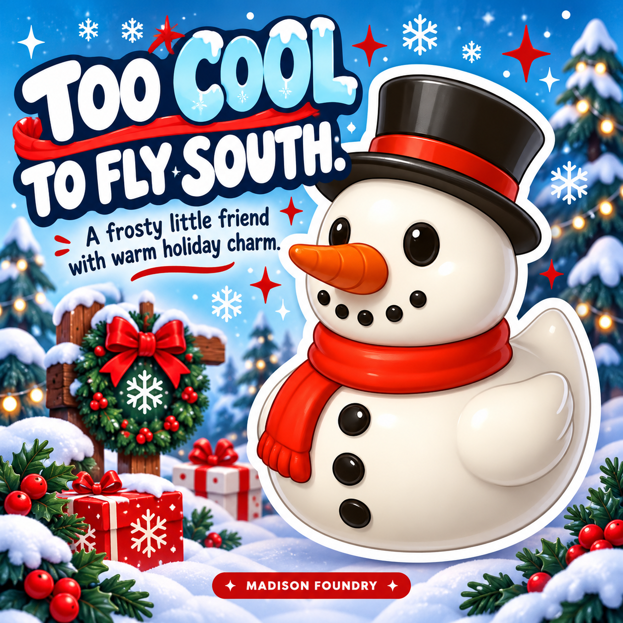 Snowman Duck vinyl sticker personality listing slide