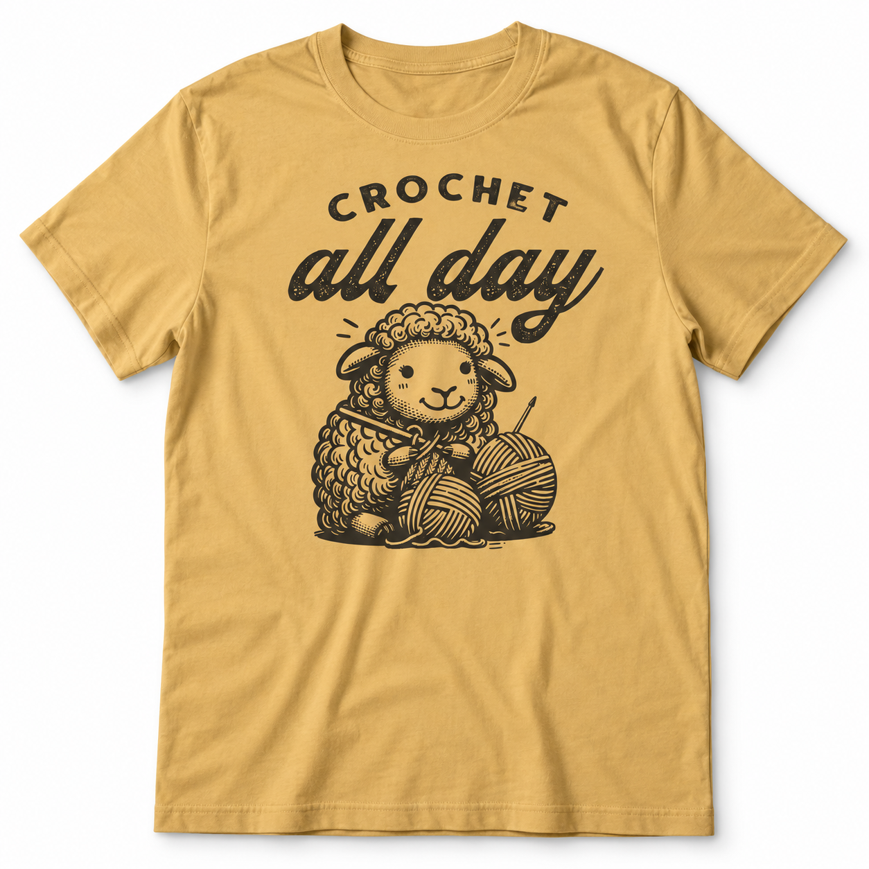 Crochet All Day tri-blend tee main