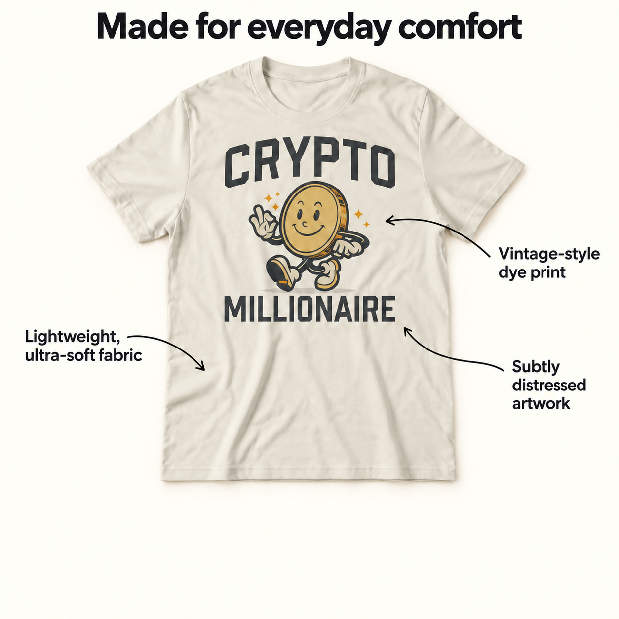 Crypto Millionaire tri-blend tee details