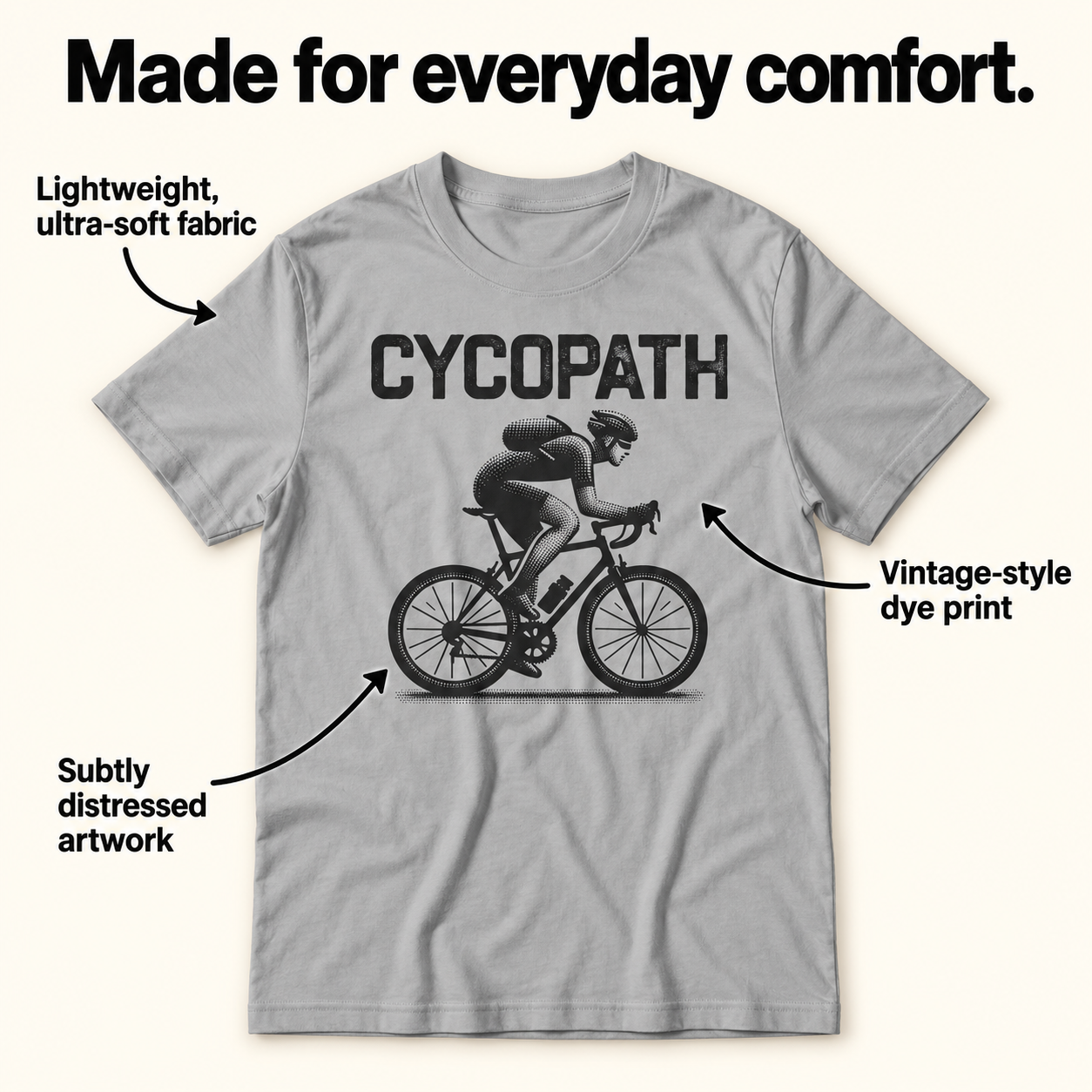 Cycopath tri-blend tee details