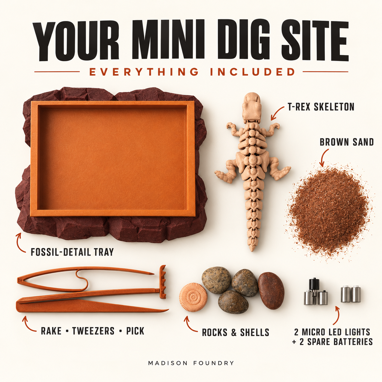 Dinosaur Fossil Zen Garden — included