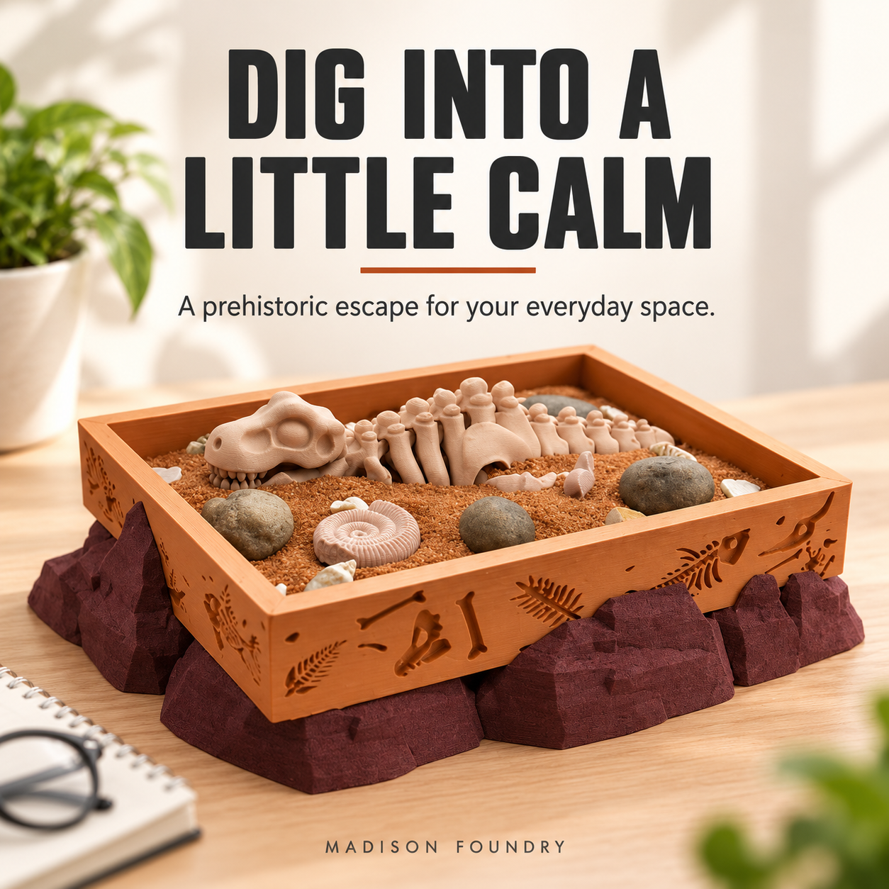 Dinosaur Fossil Zen Garden — lifestyle