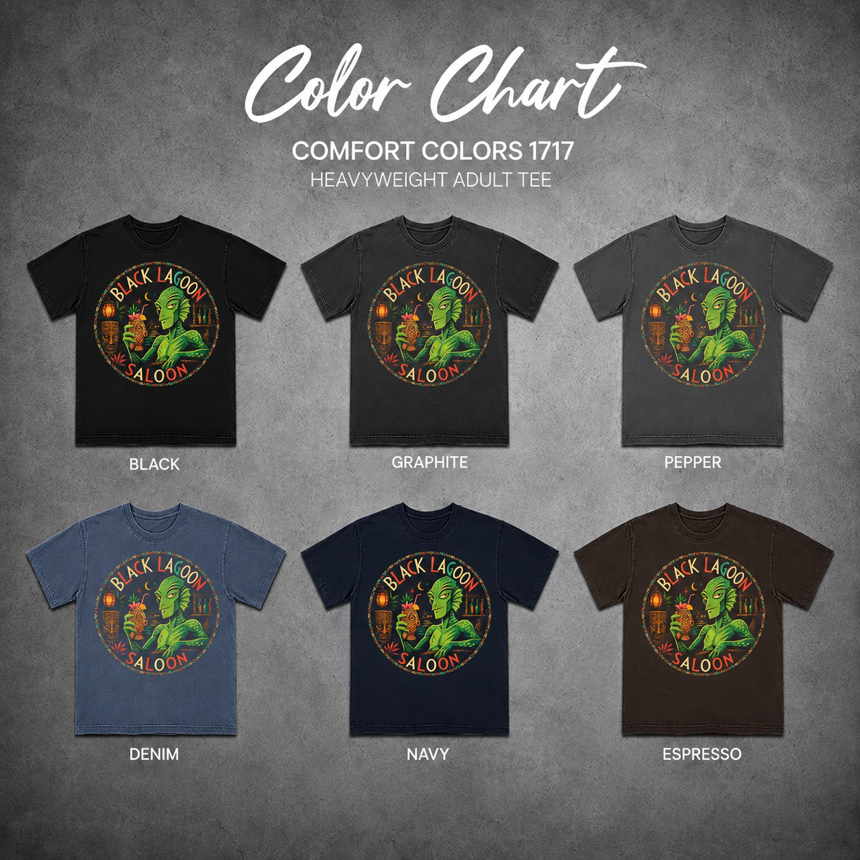 Black Lagoon Saloon Creature Tiki — color chart