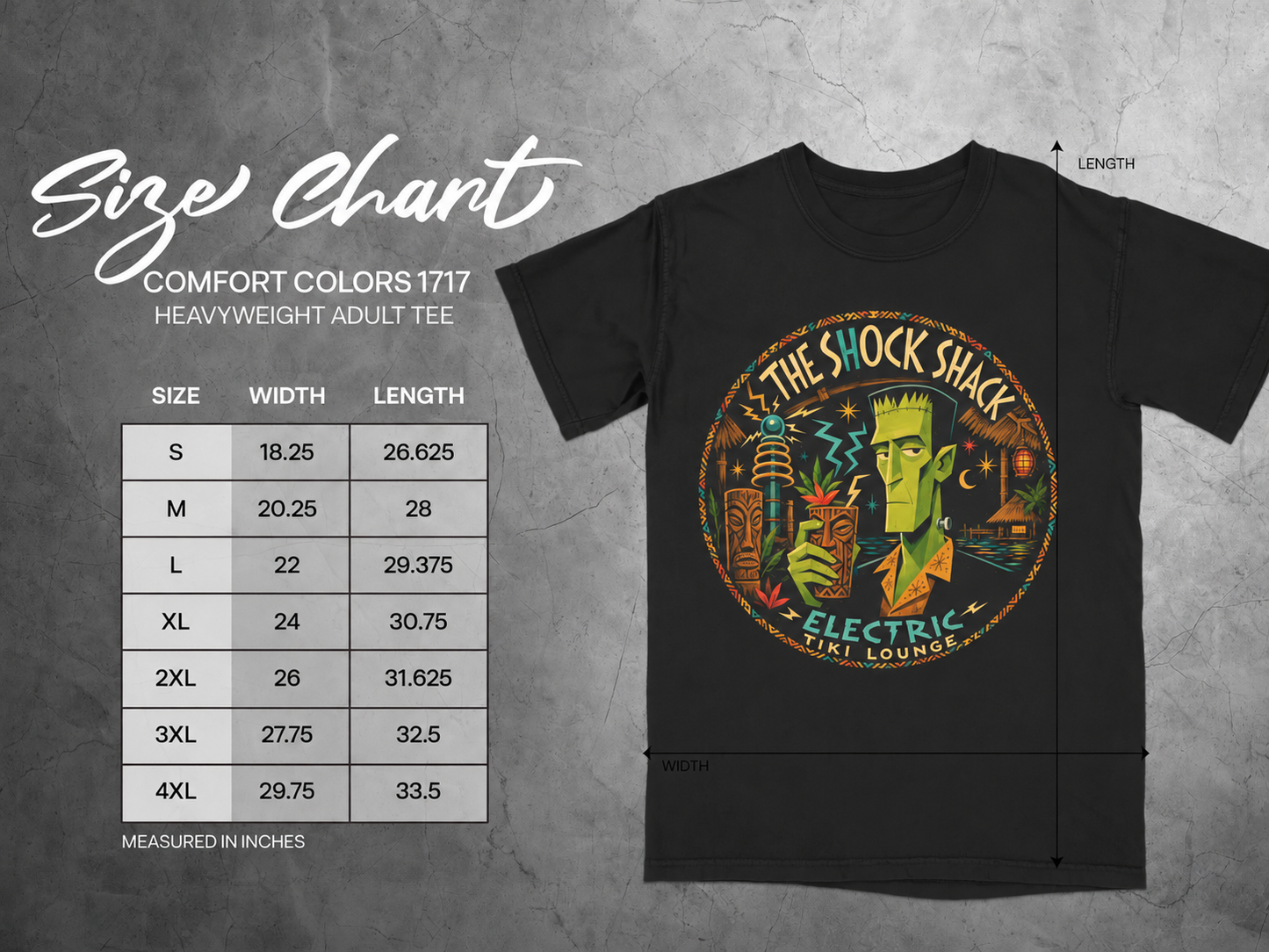 The Shock Shack Frankenstein Tiki — size