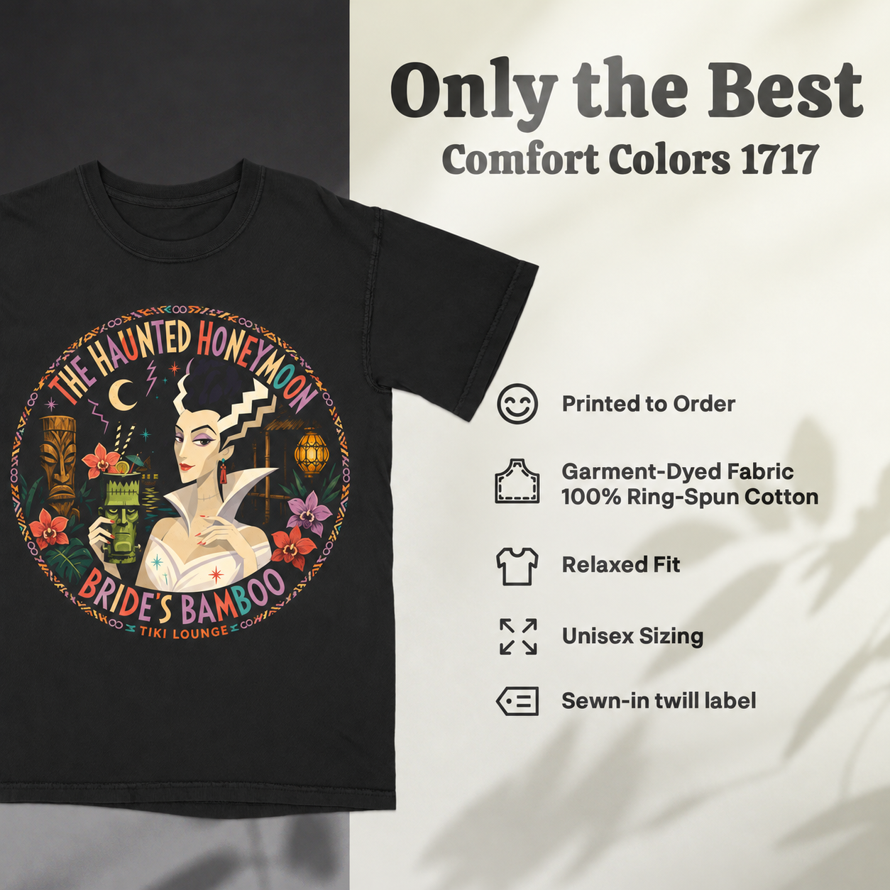 The Haunted Honeymoon Bride Tiki — shirt details