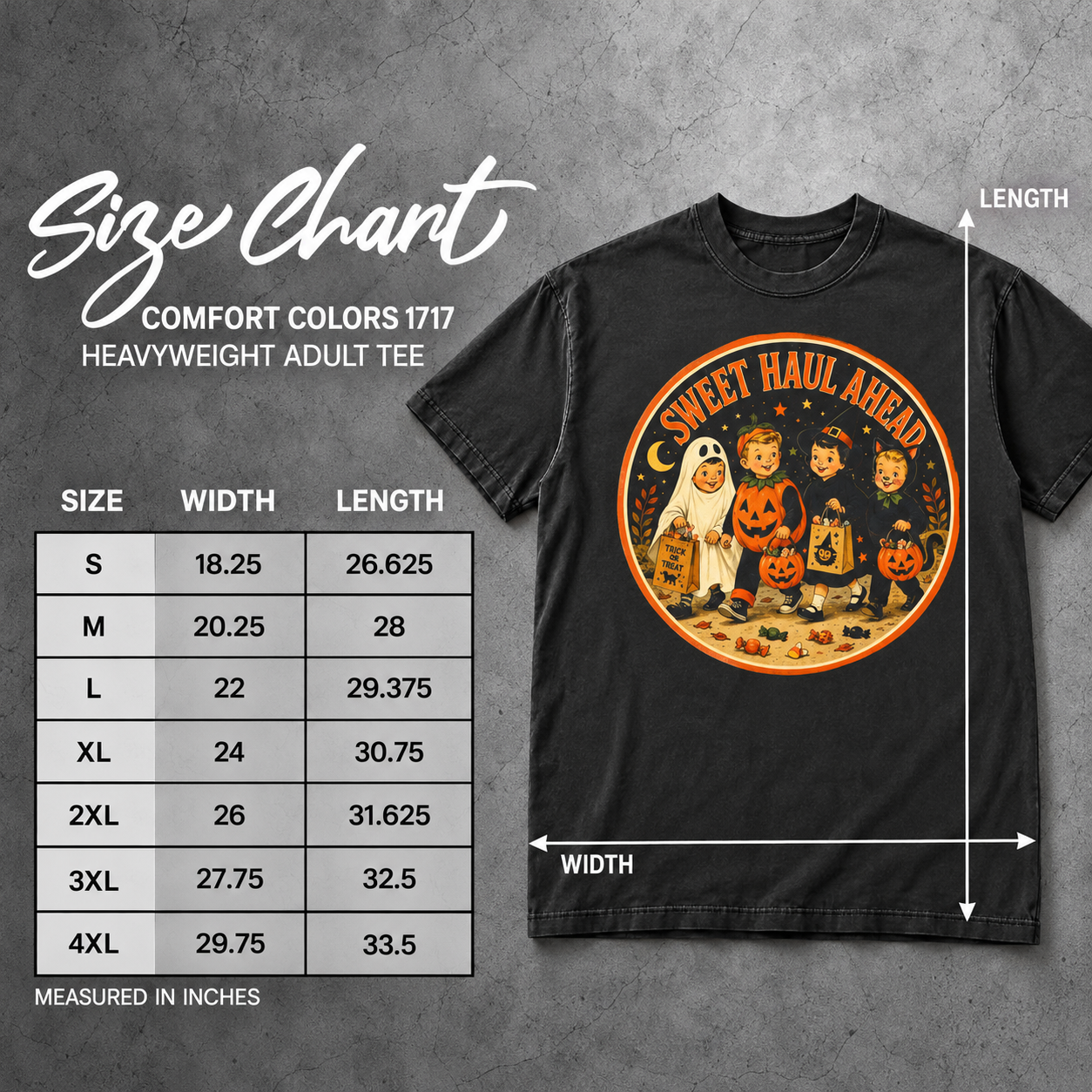Sweet Haul Ahead — size chart