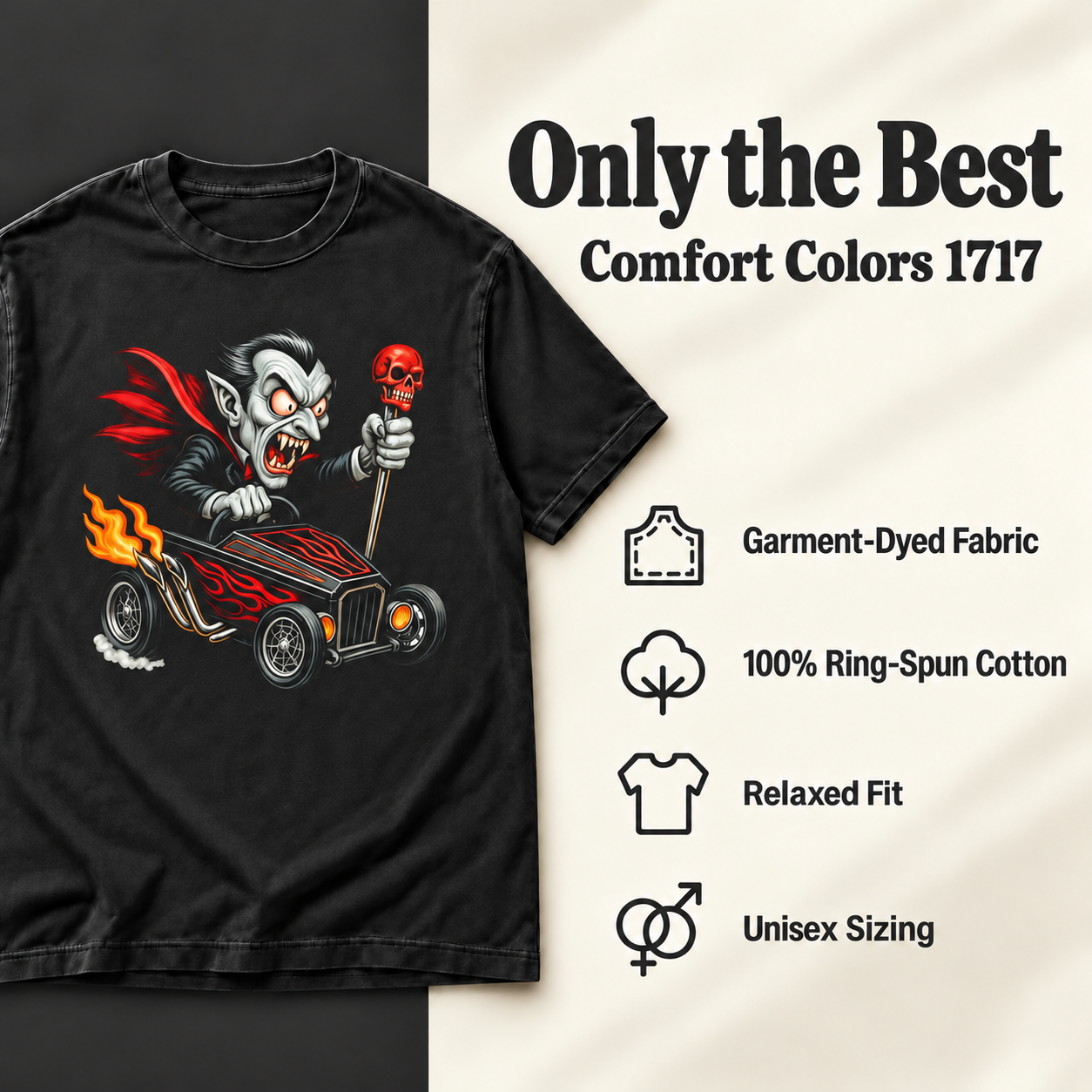 Hot Rod Dracula — shirt details