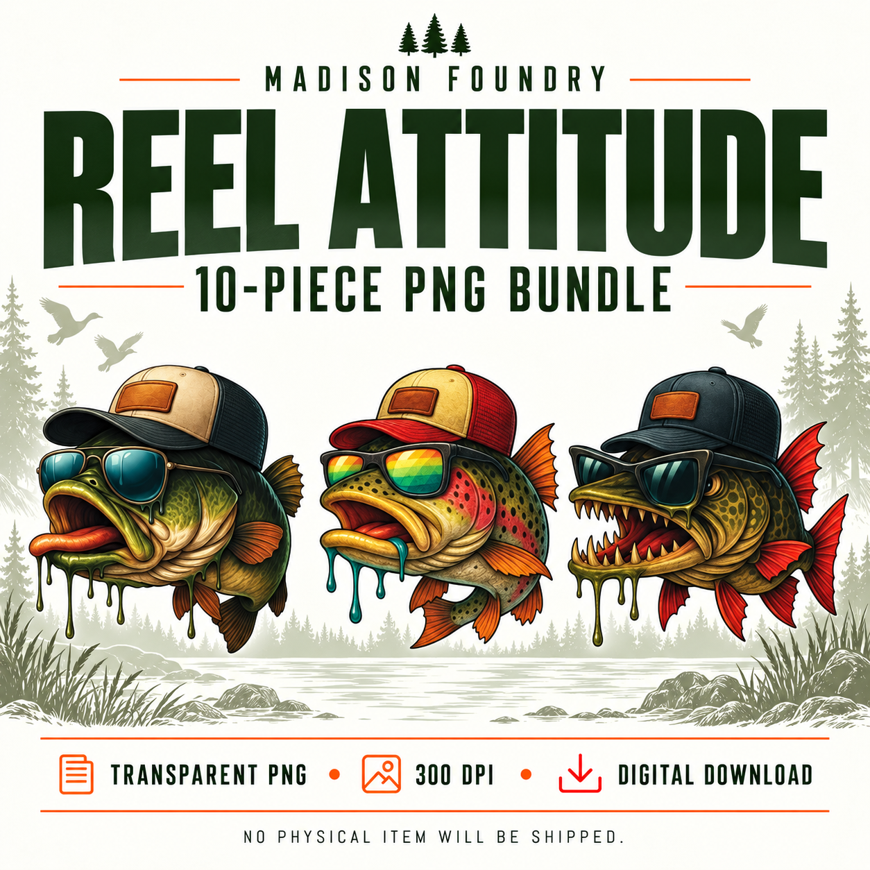 Reel Attitude fish PNG bundle