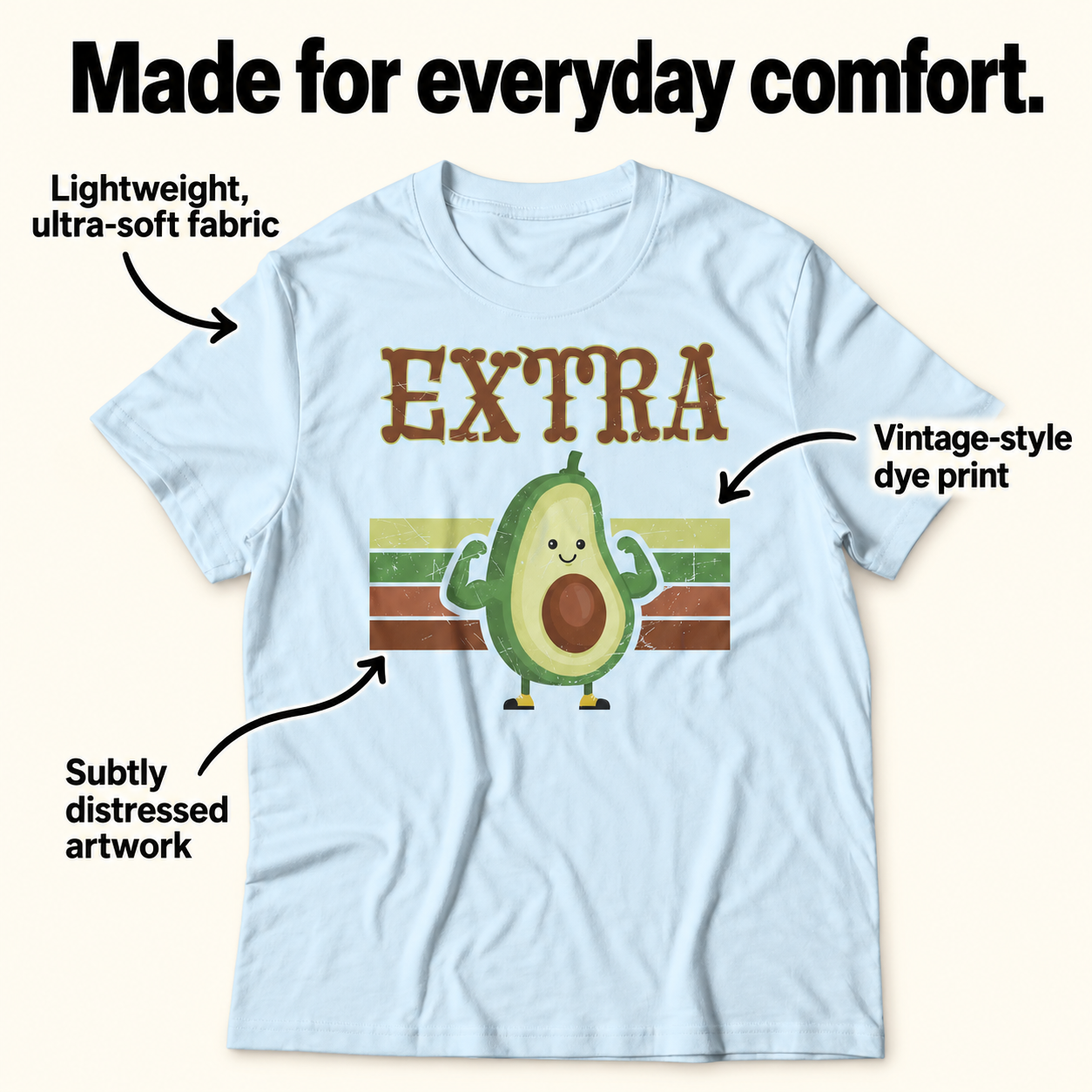 Extra tri-blend tee details