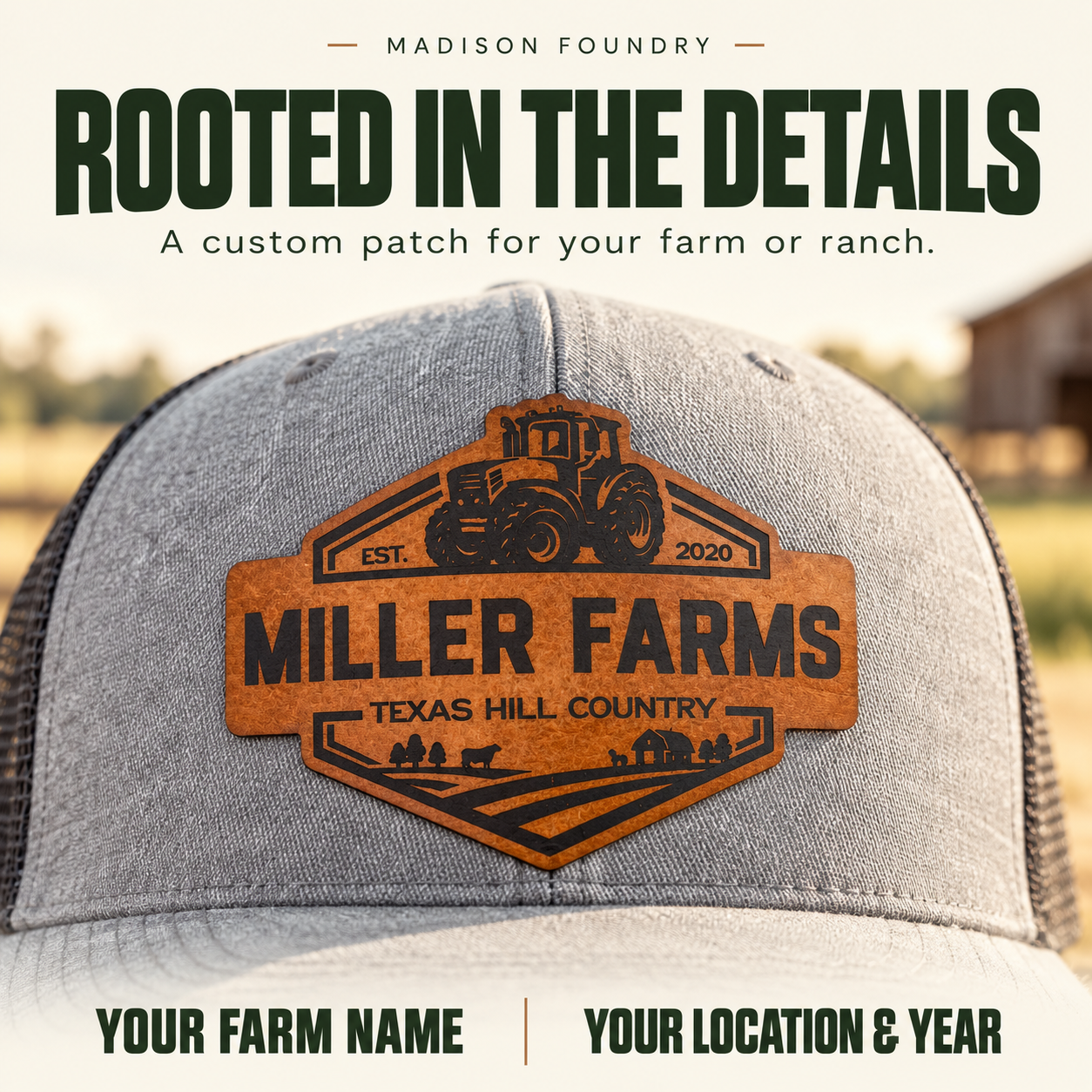 Miller Farms tractor patch close-up