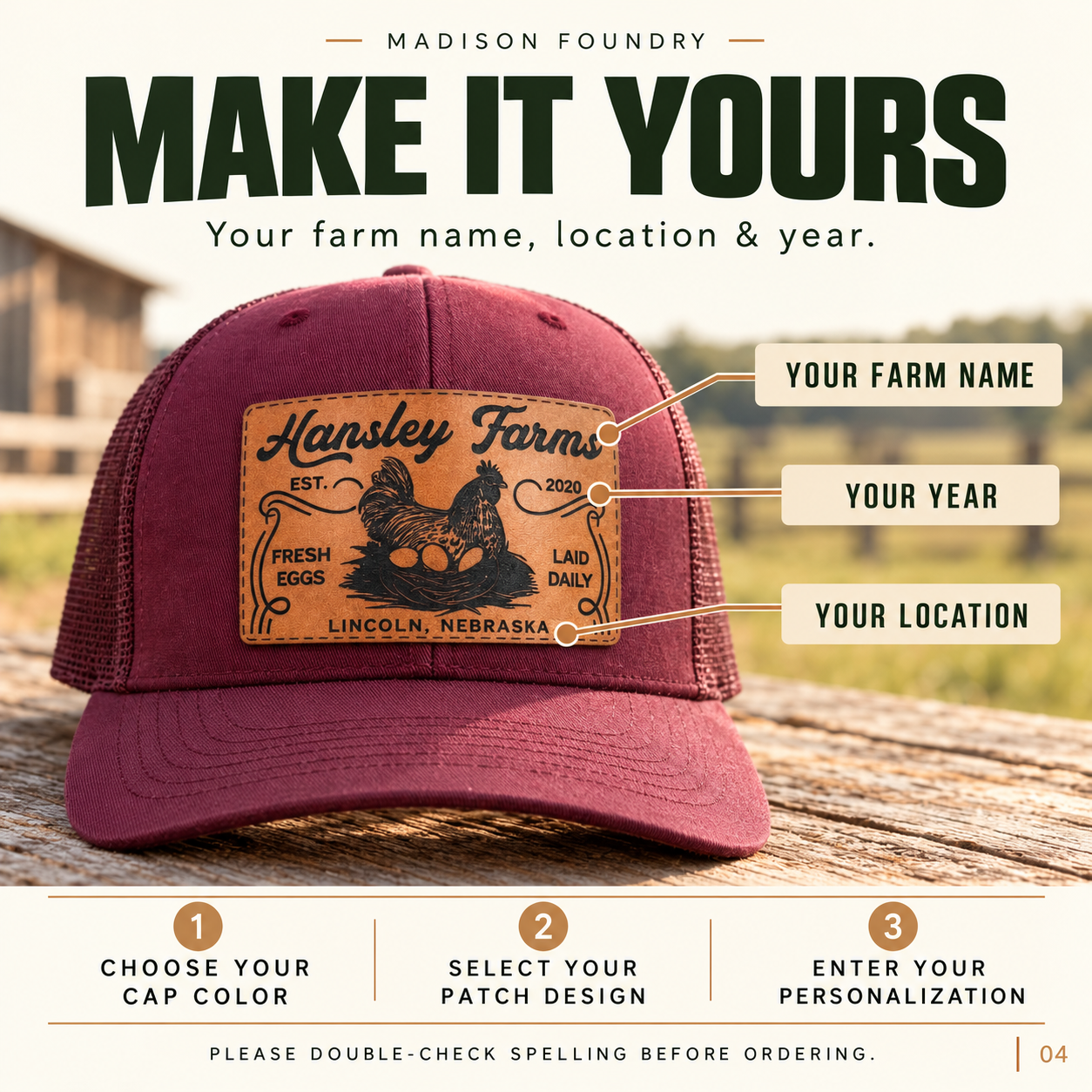 Farm cap personalization guide