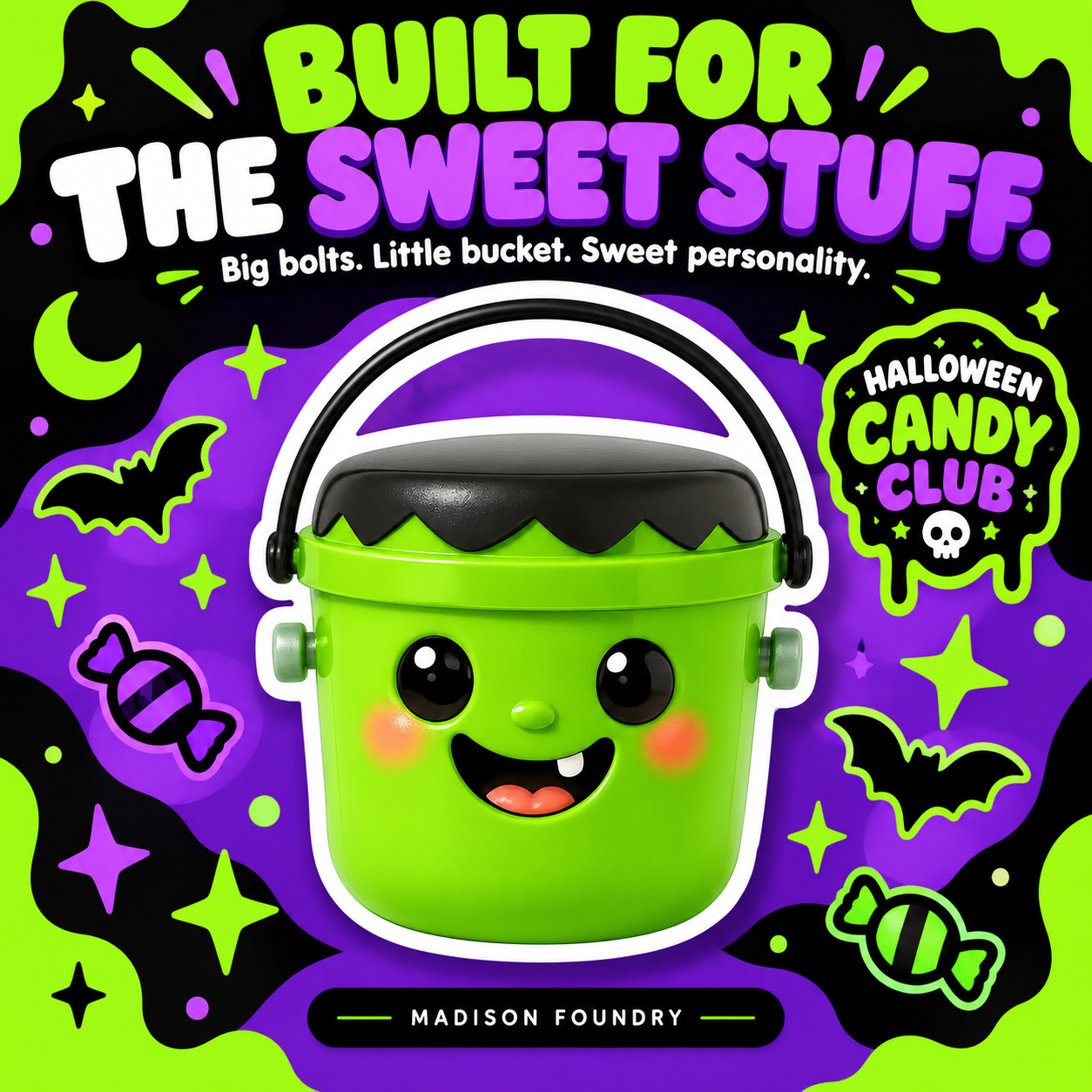 Frankenstein Boo Bucket vinyl sticker personality listing slide