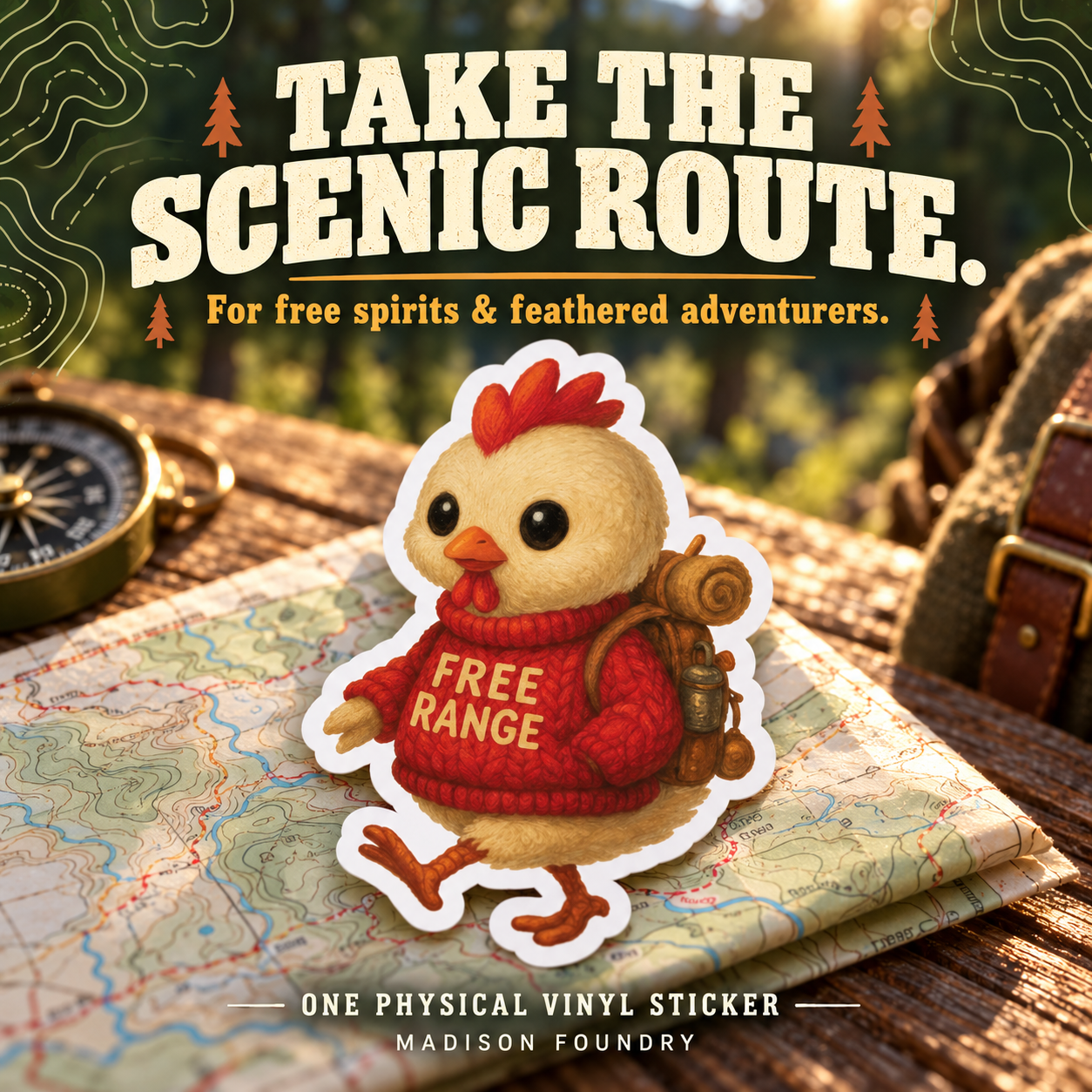 Take the Scenic Route — chicken sticker spotlight