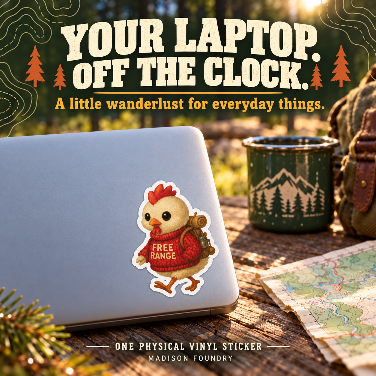 Your Laptop Off the Clock — chicken sticker lifestyle