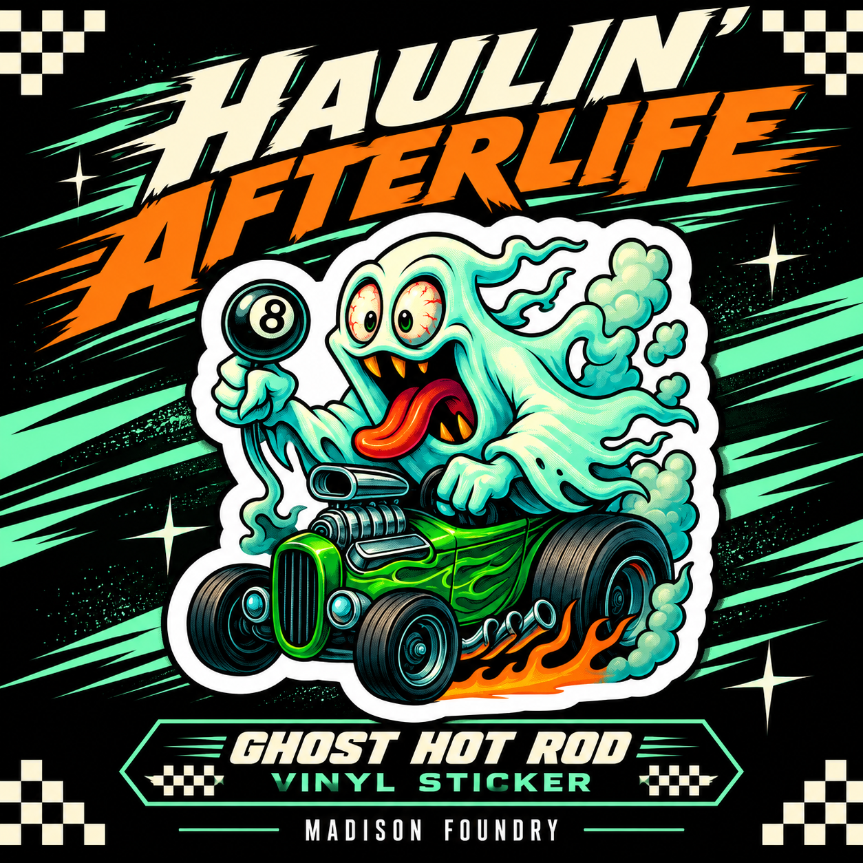 Ghost hot rod sticker Haulin Afterlife hero