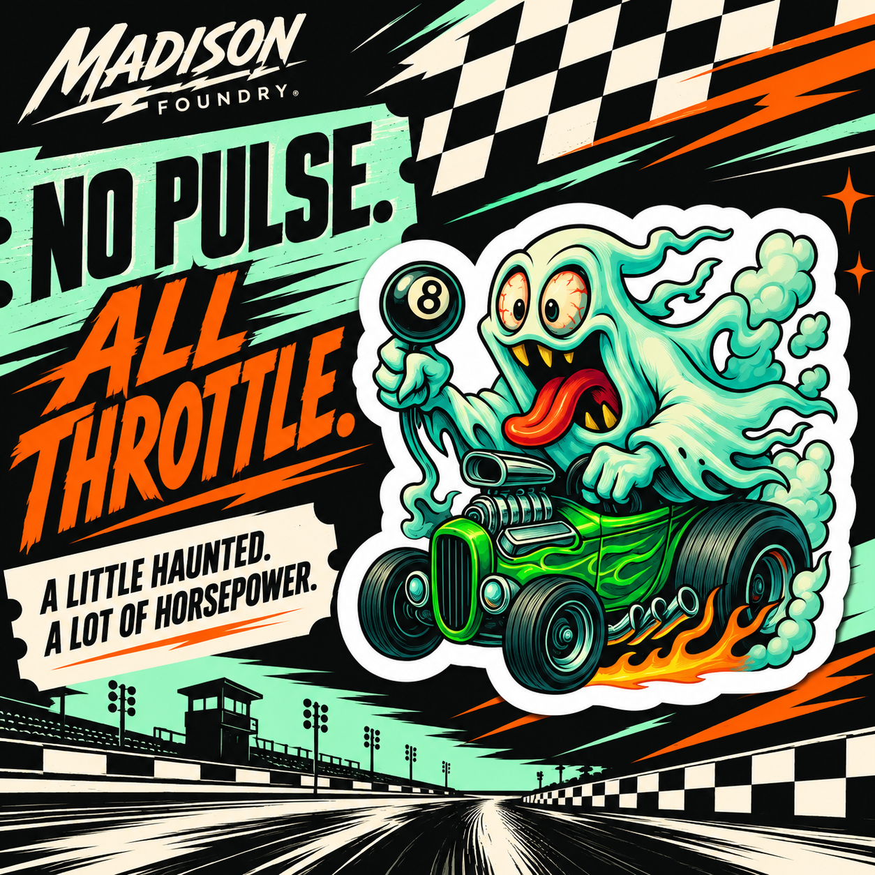 No Pulse All Throttle ghost racer sticker
