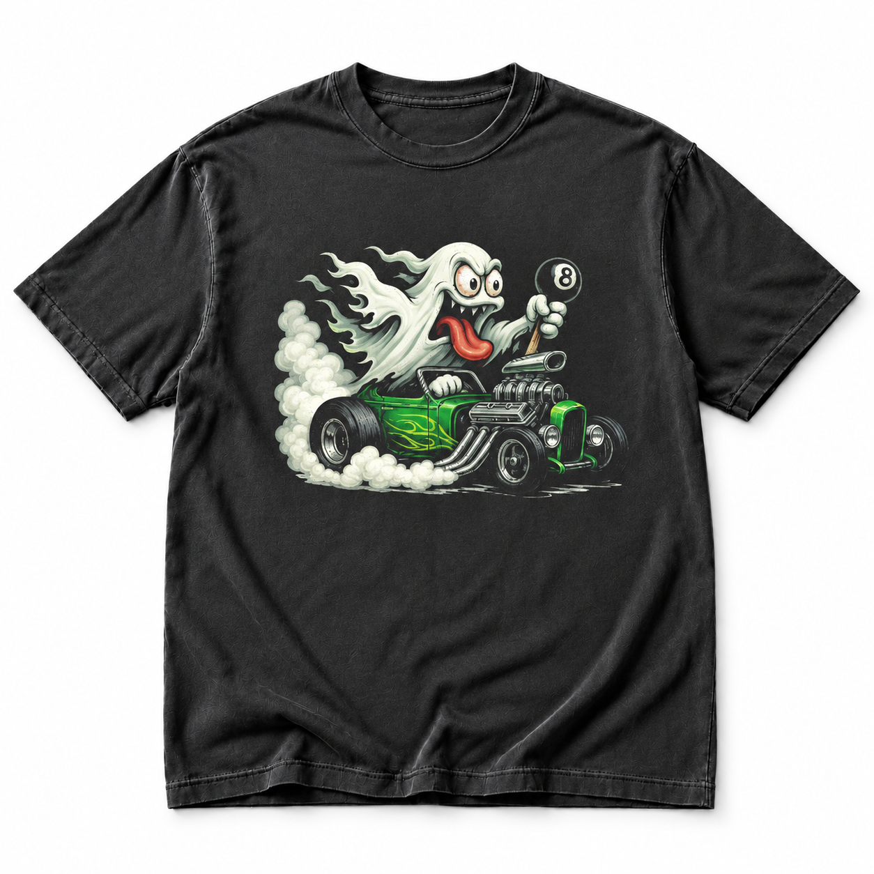 Ghost Hot Rod charcoal tee — white background product shot
